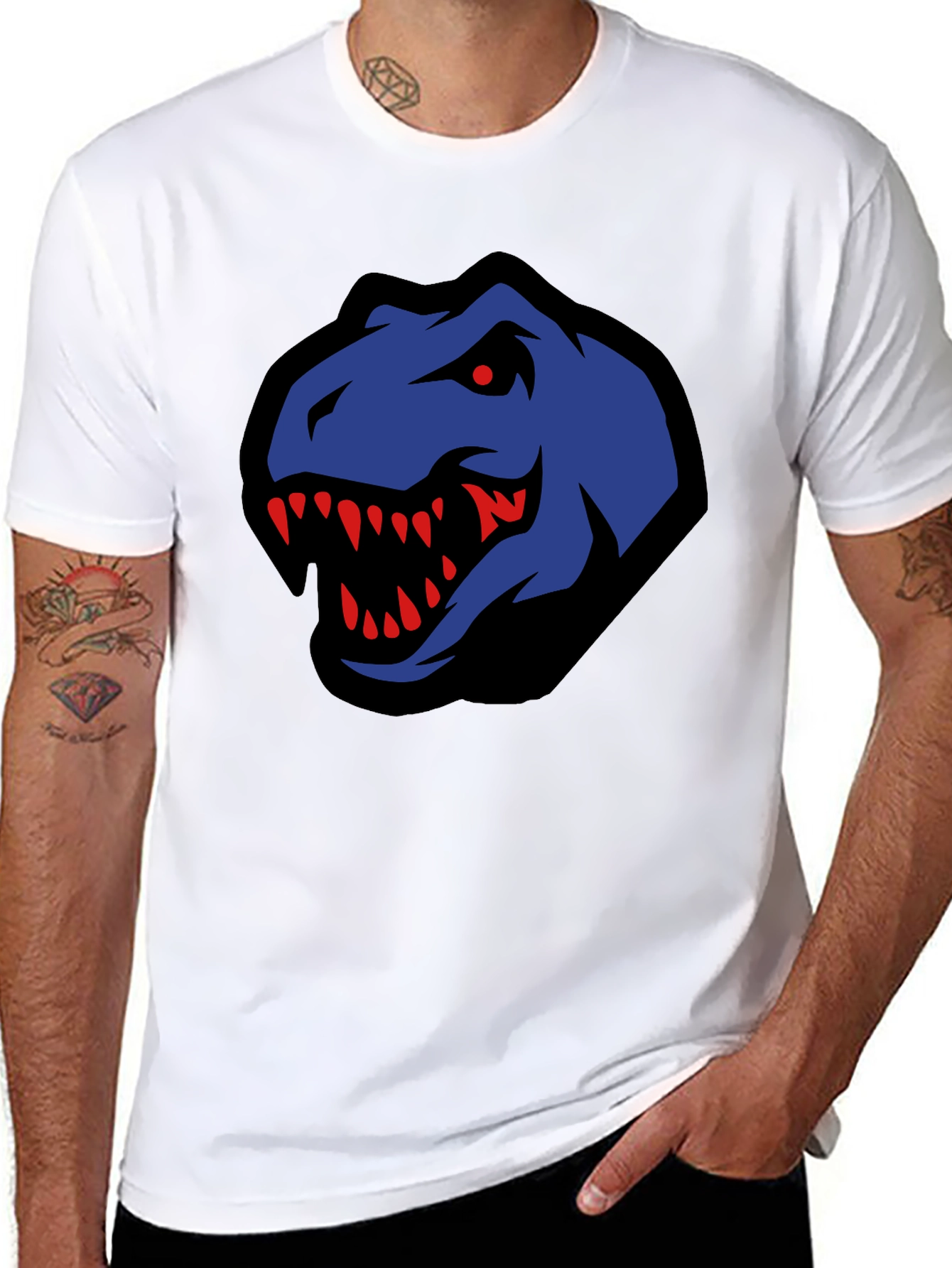 Dino Head Graphic Tee - Mens Black T-Shirt