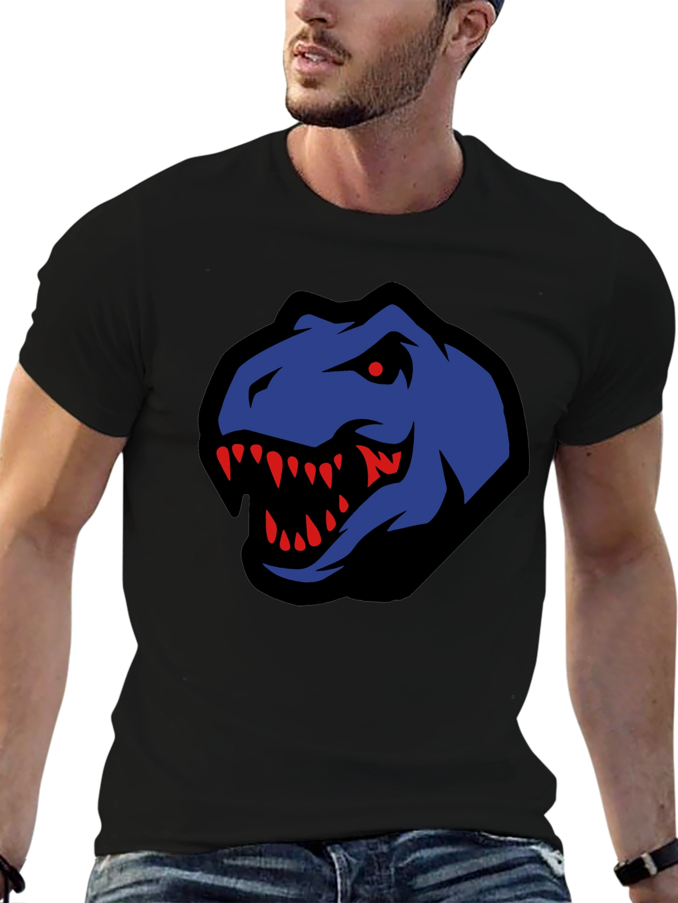Dino Head Graphic Tee - Mens Black T-Shirt
