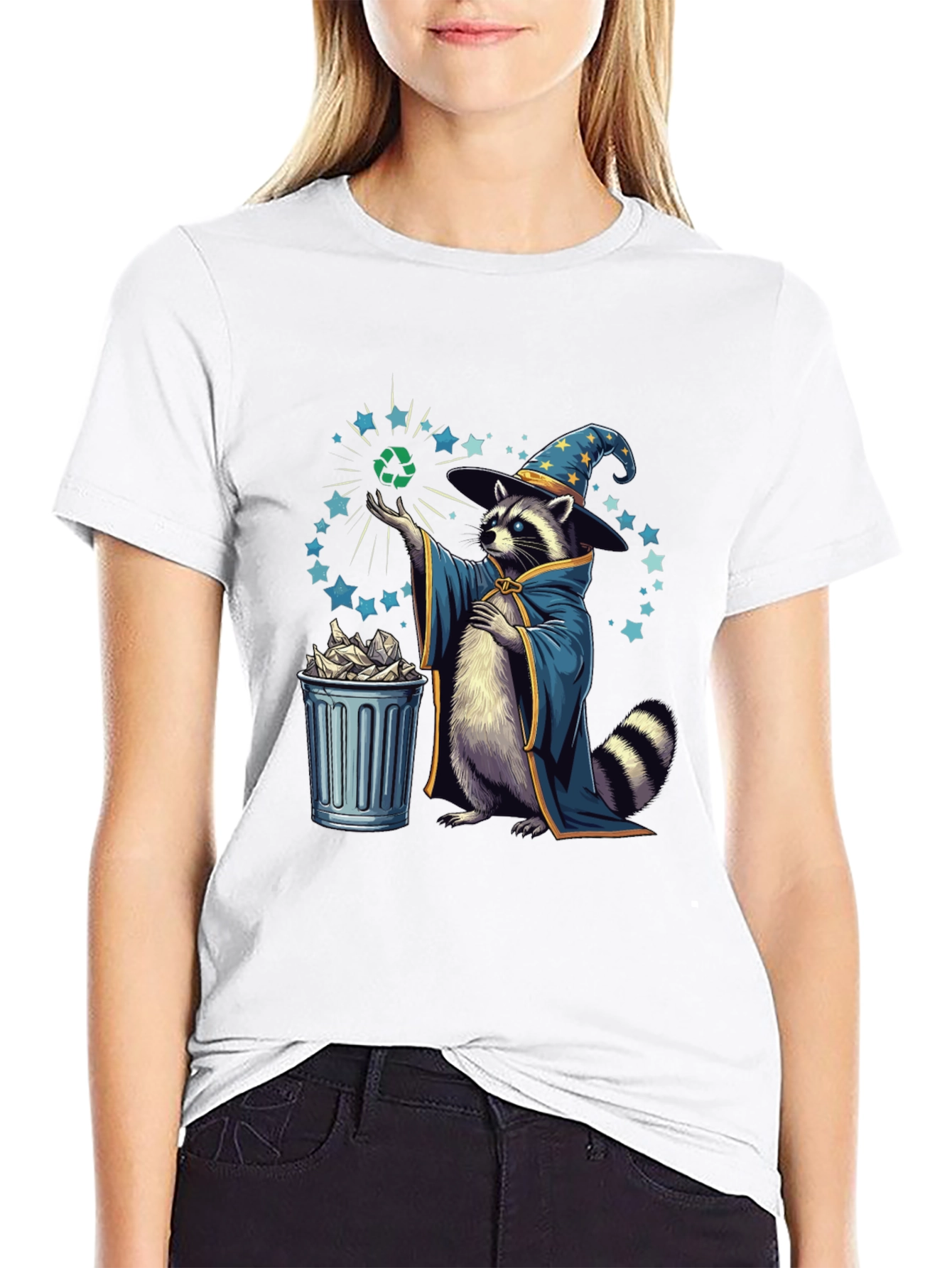 Recycle Wizard Tee - Eco-Friendly Raccoon T-Shirt