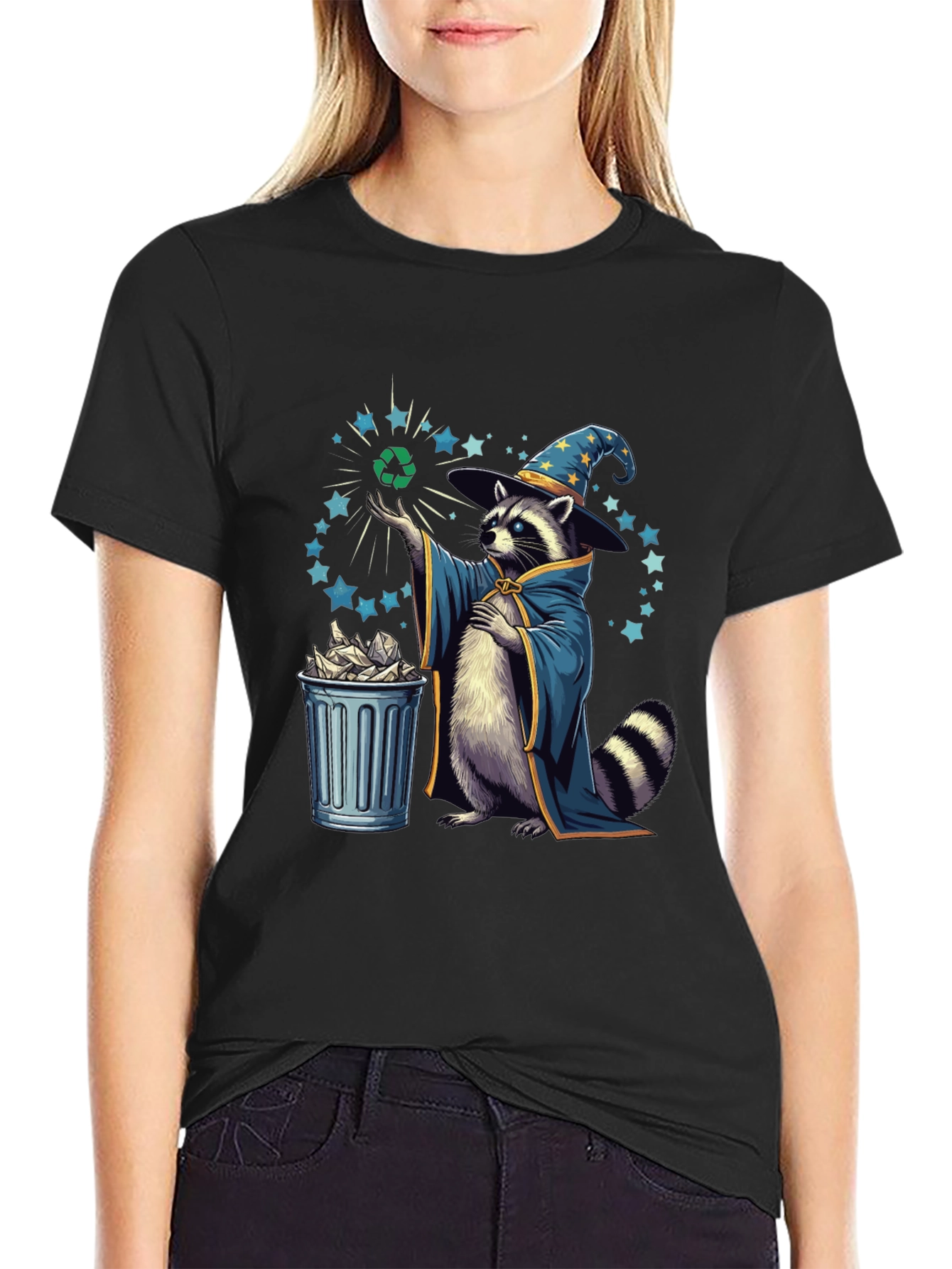 Recycle Wizard Tee - Eco-Friendly Raccoon T-Shirt