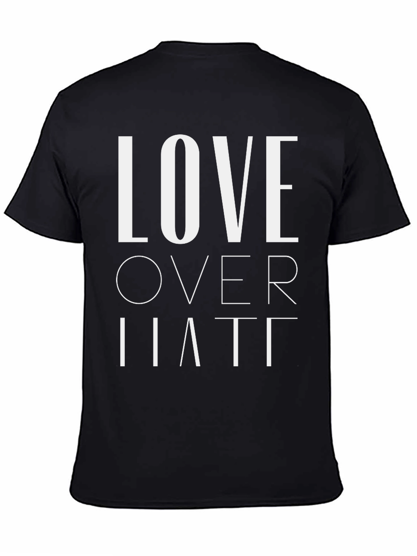 Love Over Hate Graphic Tee - Black Cotton