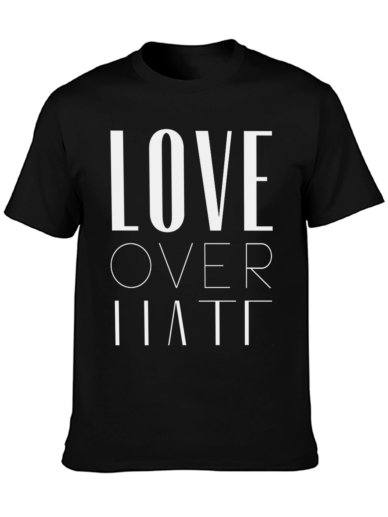 Love Over Hate Graphic Tee - Black Cotton