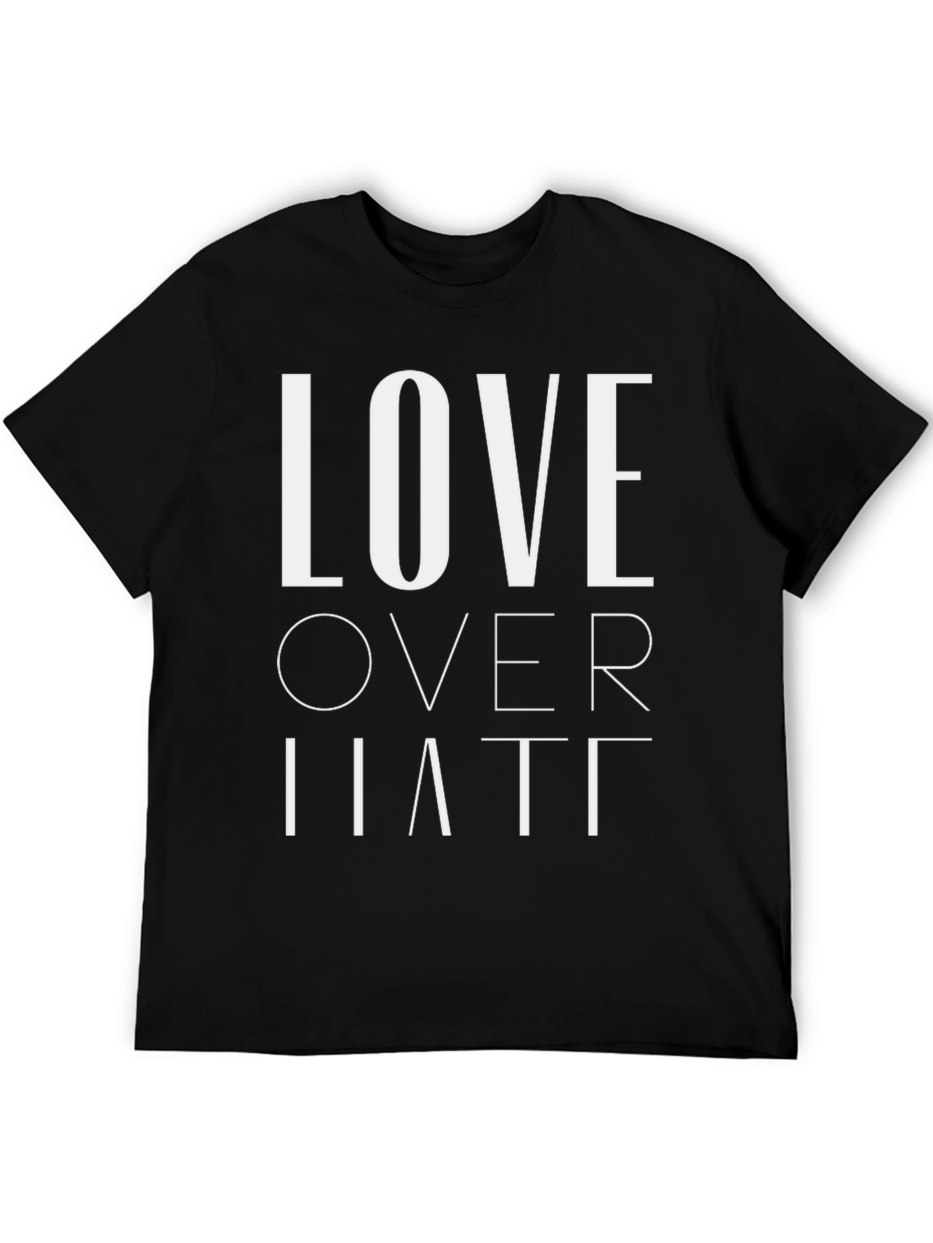 Love Over Hate Graphic Tee - Black Cotton