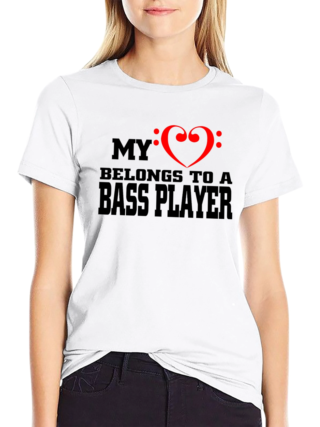 Bass Player Heart T-Shirt - Music Lover Tee