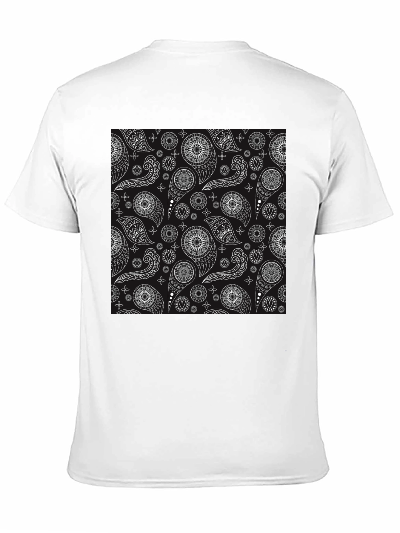 Black Paisley Pattern T-Shirt - Stylish and Unique