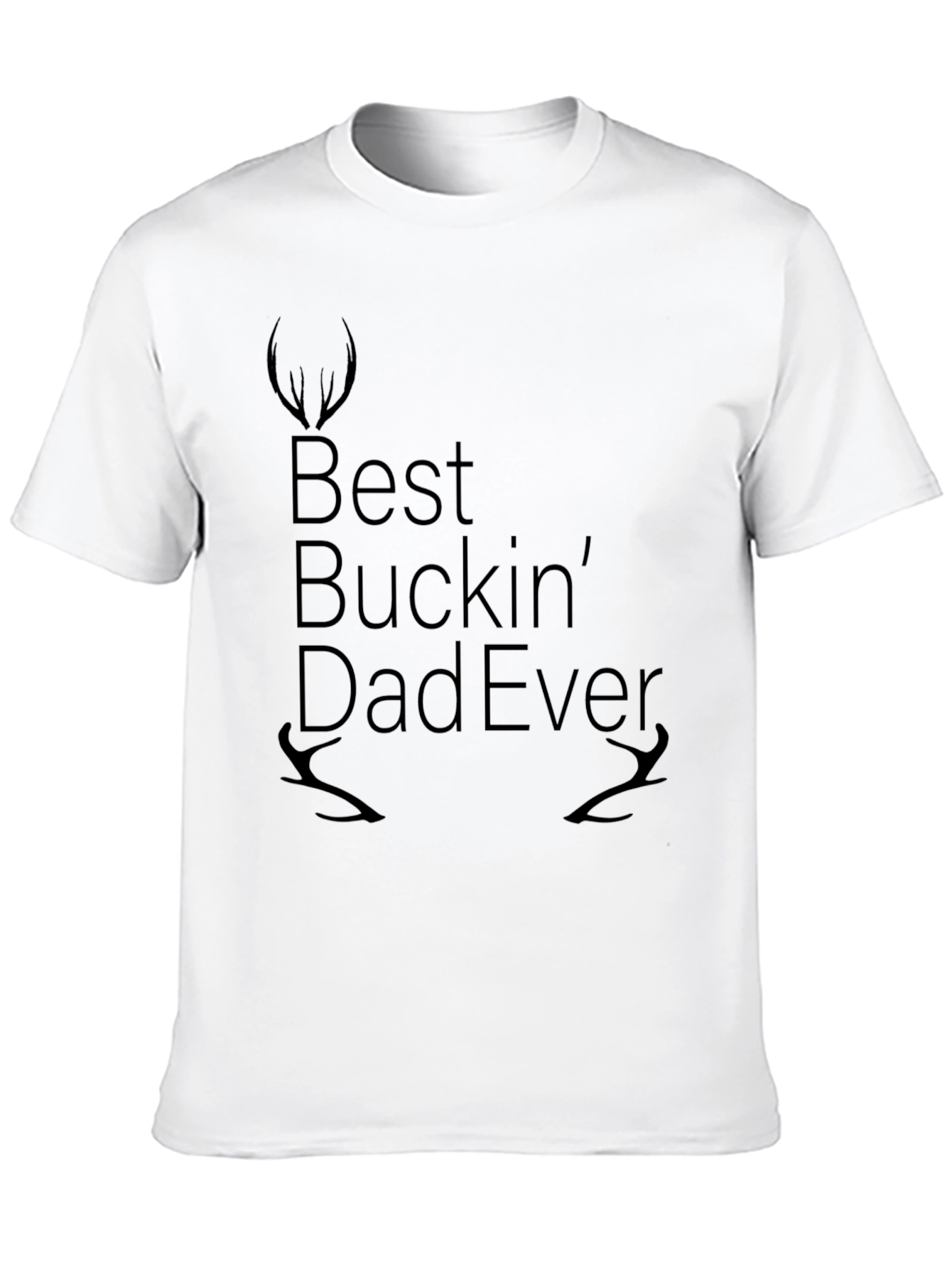Best Buckin Dad Ever Black Graphic T-Shirt