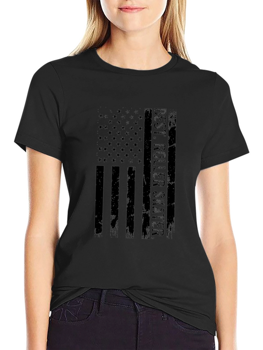 Best Roller Skater Flag Graphic T-Shirt