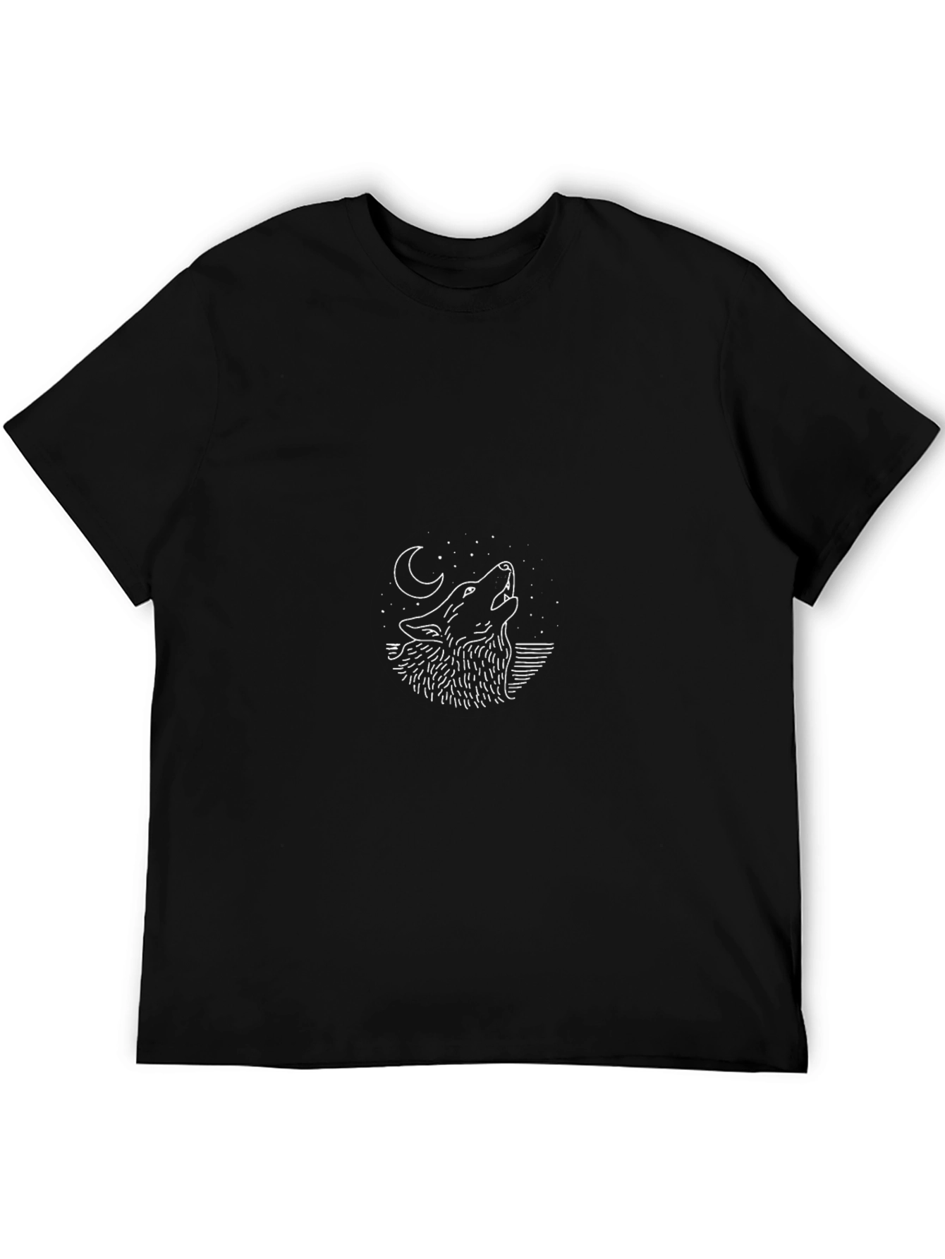 Mens Black Wolf Moon Graphic Tee
