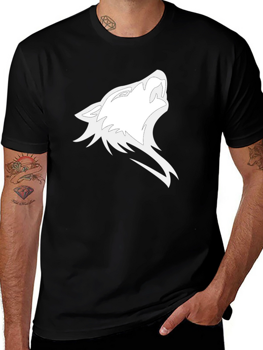 Black Wolf Howl Graphic Tee - Mens Short Sleeve T-Shirt