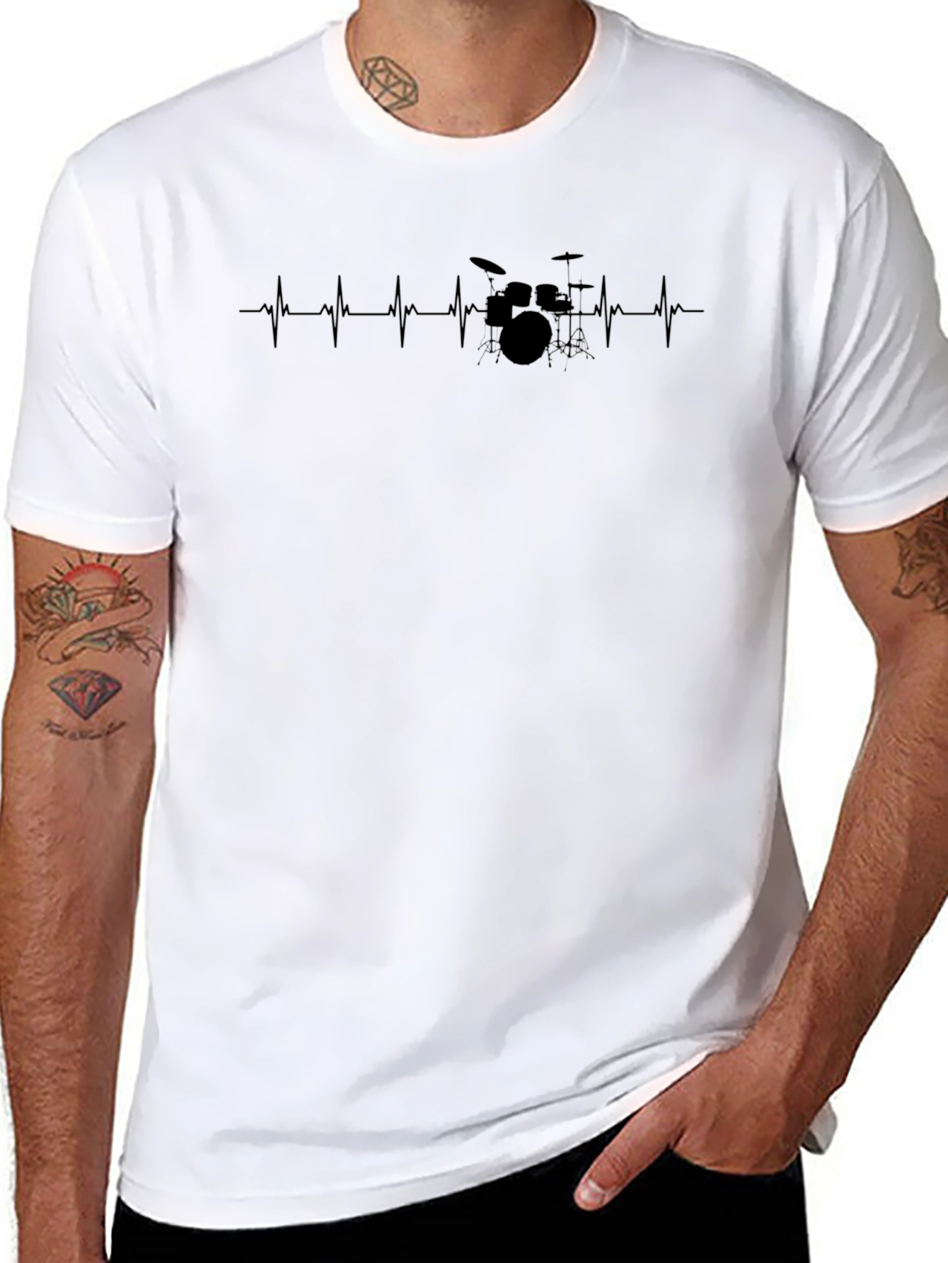 Drumbeat Heartbeat T-Shirt - Musician Tee