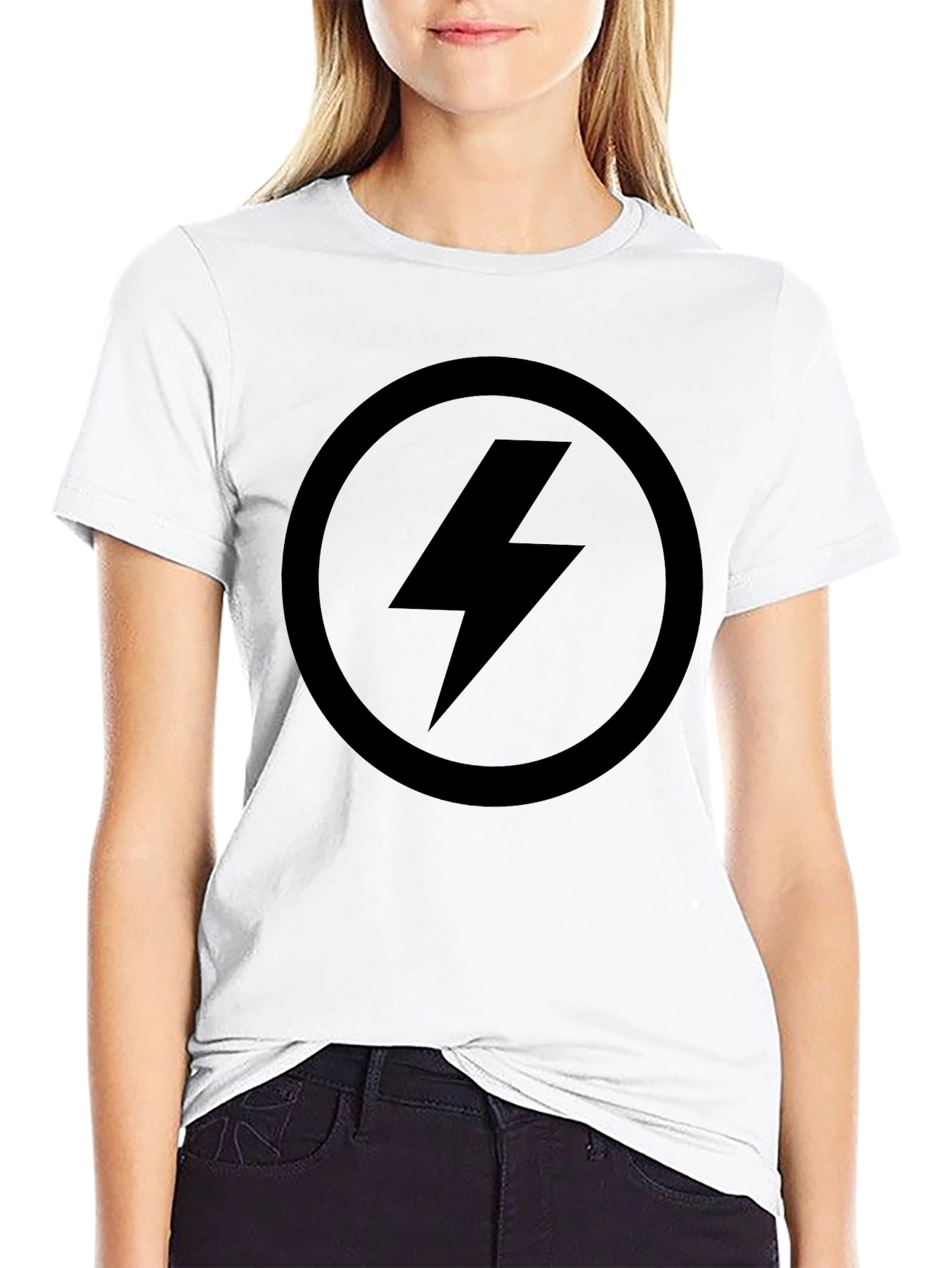 Lightning Bolt Graphic Tee - Sleek Black T-Shirt