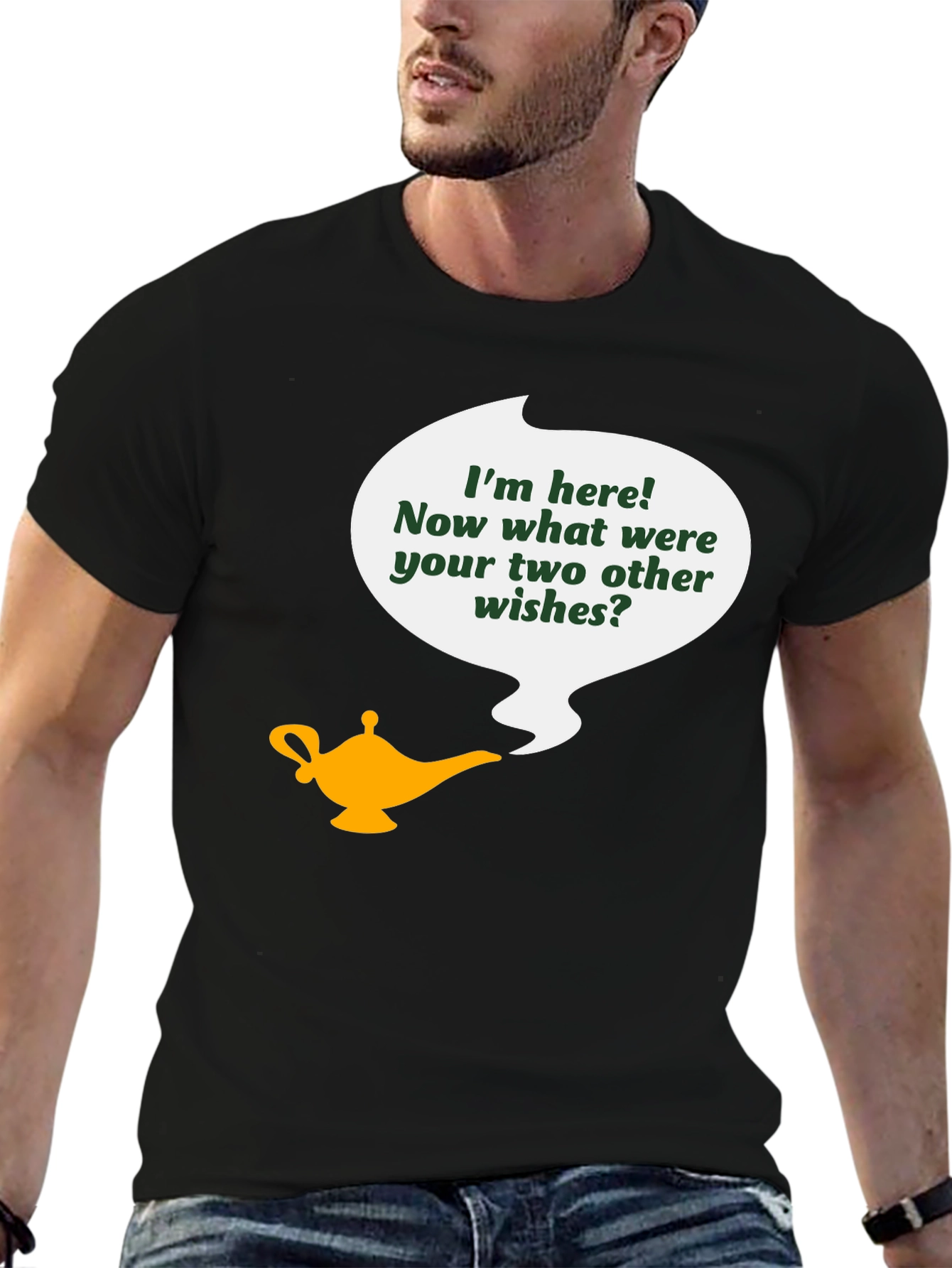 Genie Lamp Wish T-Shirt - Black