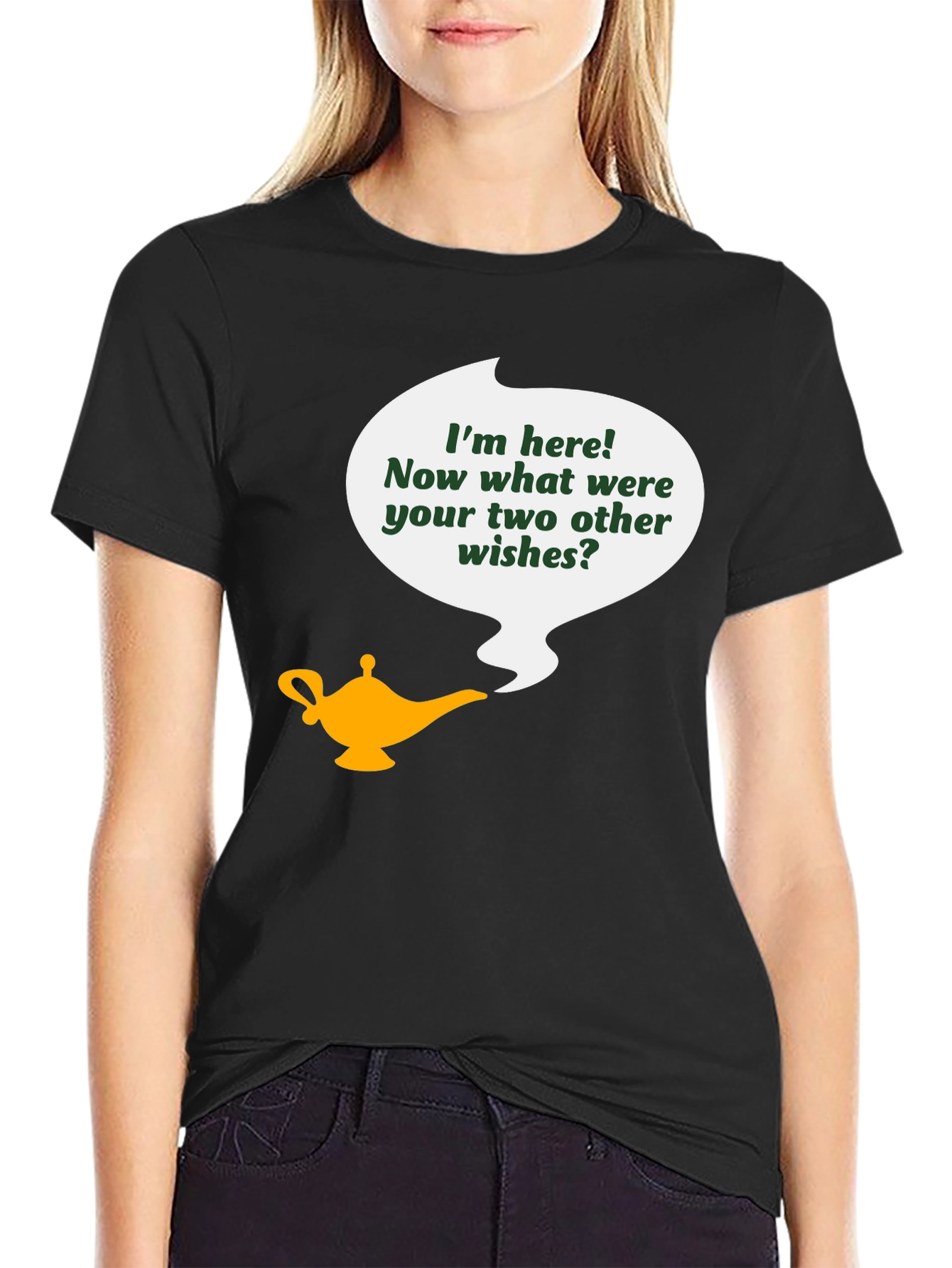 Genie Lamp Wish T-Shirt - Black
