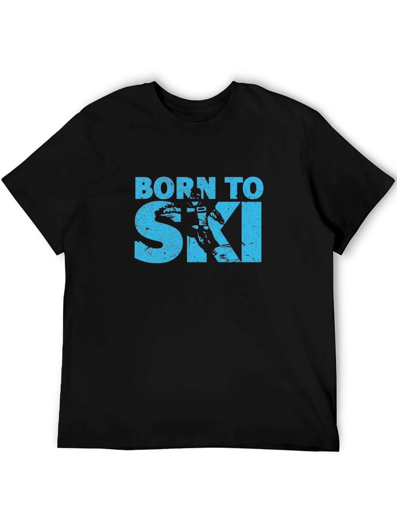 Born To Ski T-Shirt - Black Cotton Tee