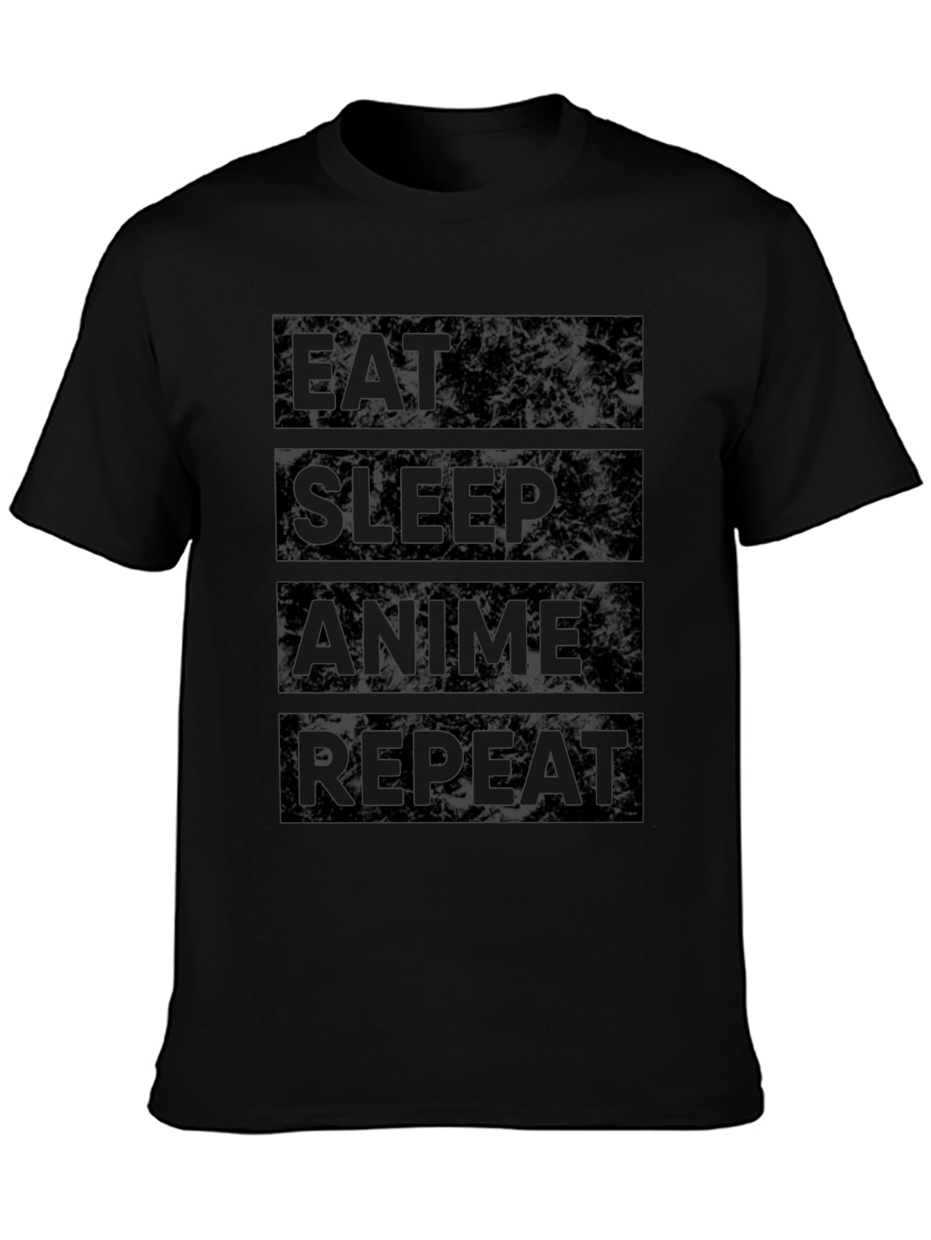 Eat Sleep Anime Repeat Black T-Shirt