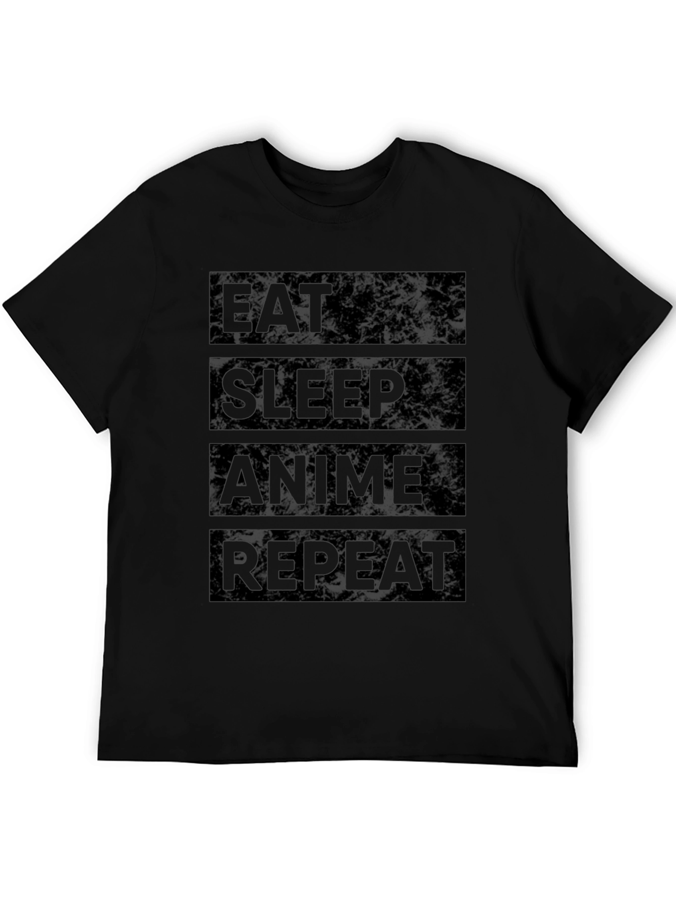 Eat Sleep Anime Repeat Black T-Shirt