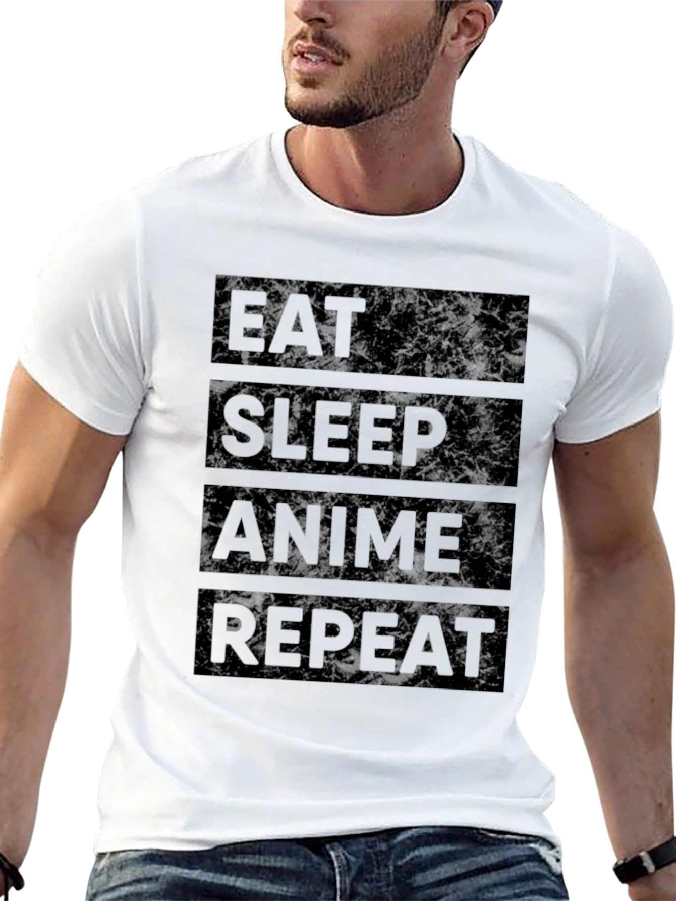 Eat Sleep Anime Repeat Black T-Shirt