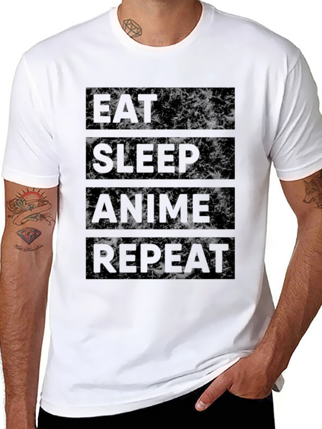 Eat Sleep Anime Repeat Black T-Shirt