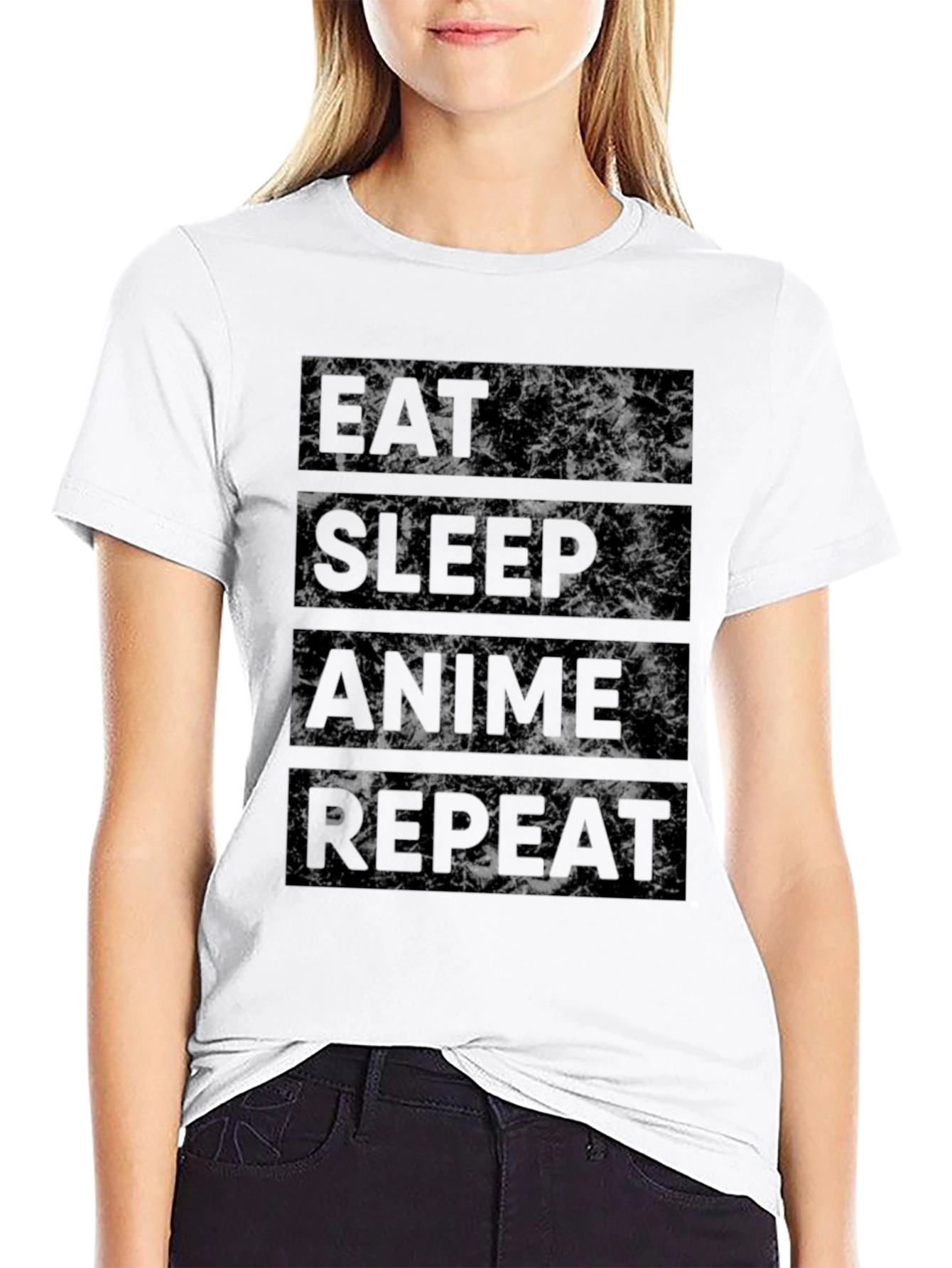 Eat Sleep Anime Repeat Black T-Shirt