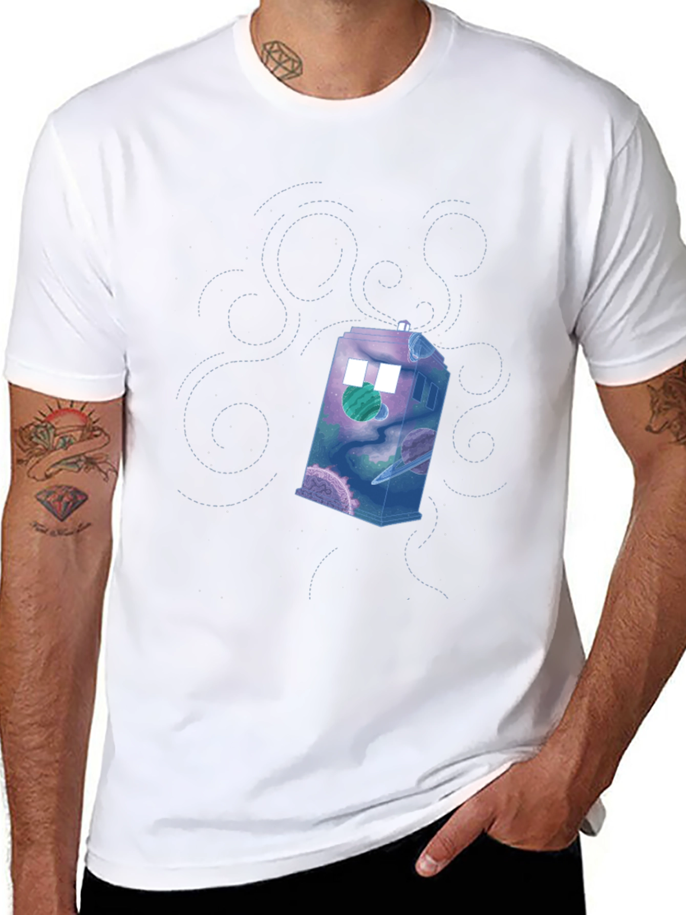 Time Travelers T-Shirt - Galaxy Police Box Design
