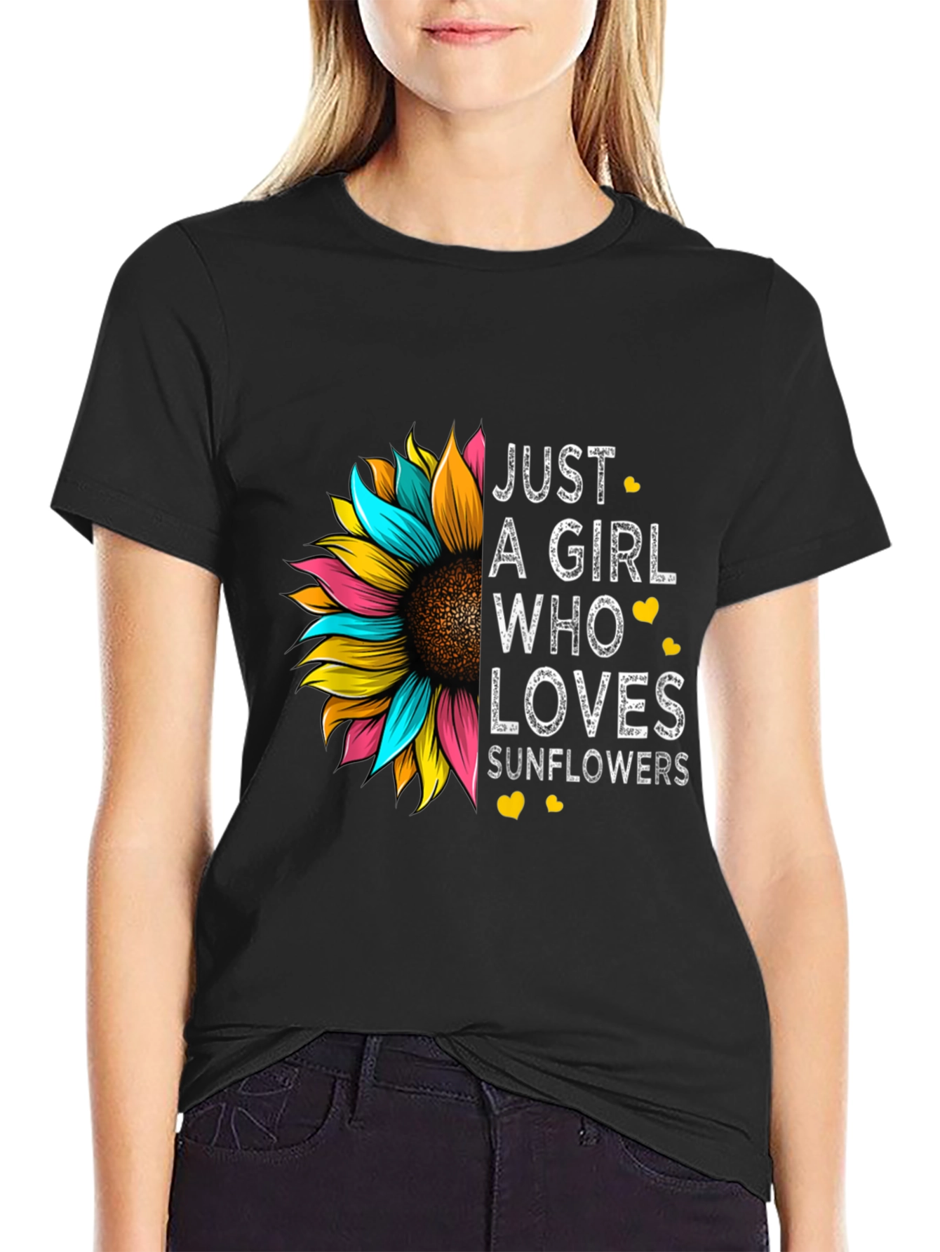 Just a Girl Who Loves Sunflowers Graphic Tee