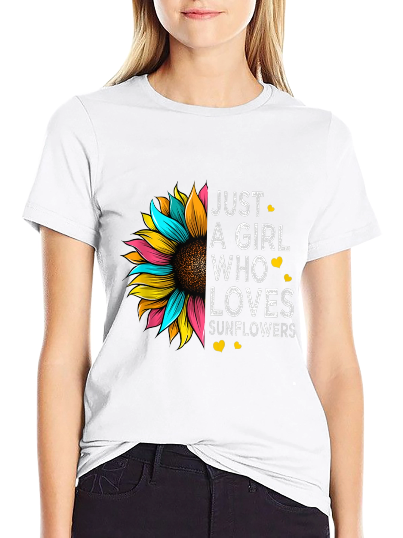 Just a Girl Who Loves Sunflowers Graphic Tee