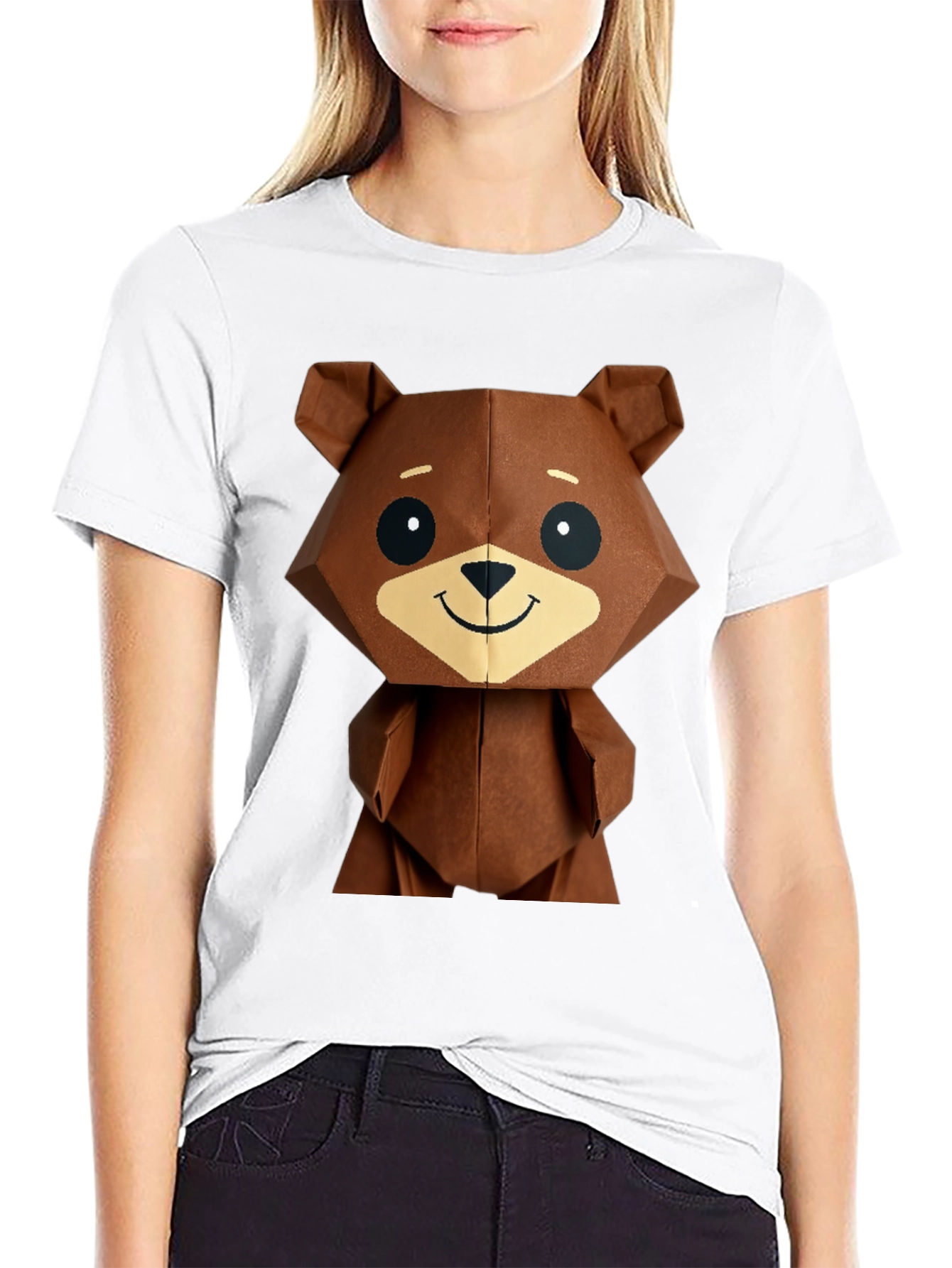 Geometric Bear Graphic Tee - Modern Streetwear