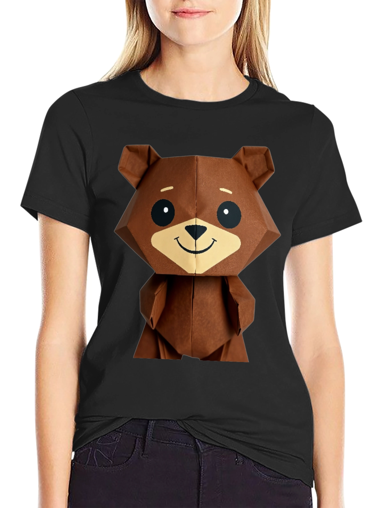 Geometric Bear Graphic Tee - Modern Streetwear
