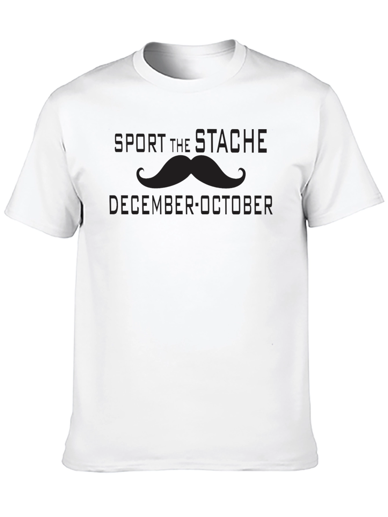 Sport the Stache: December-October Mens Black T-Shirt