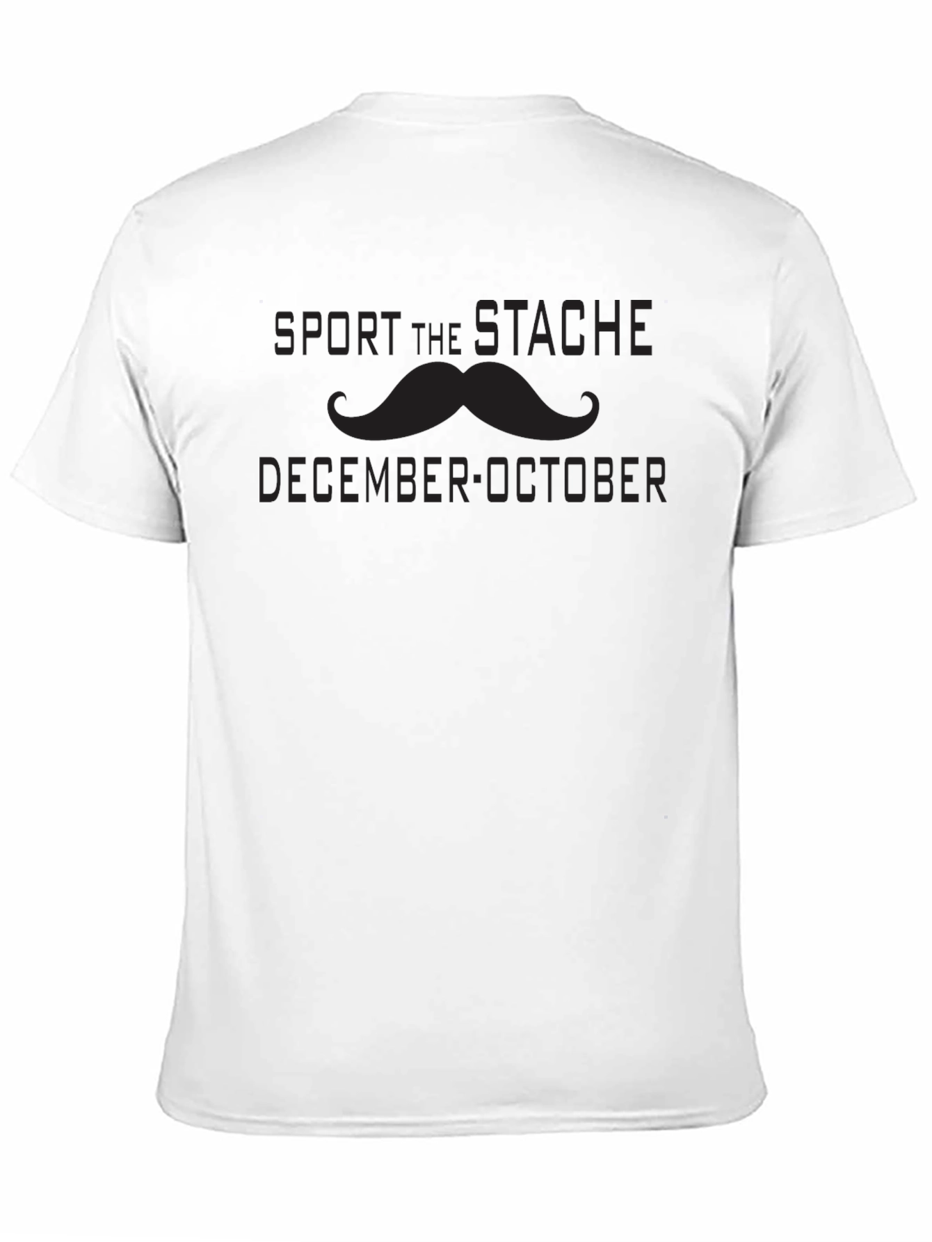 Sport the Stache: December-October Mens Black T-Shirt