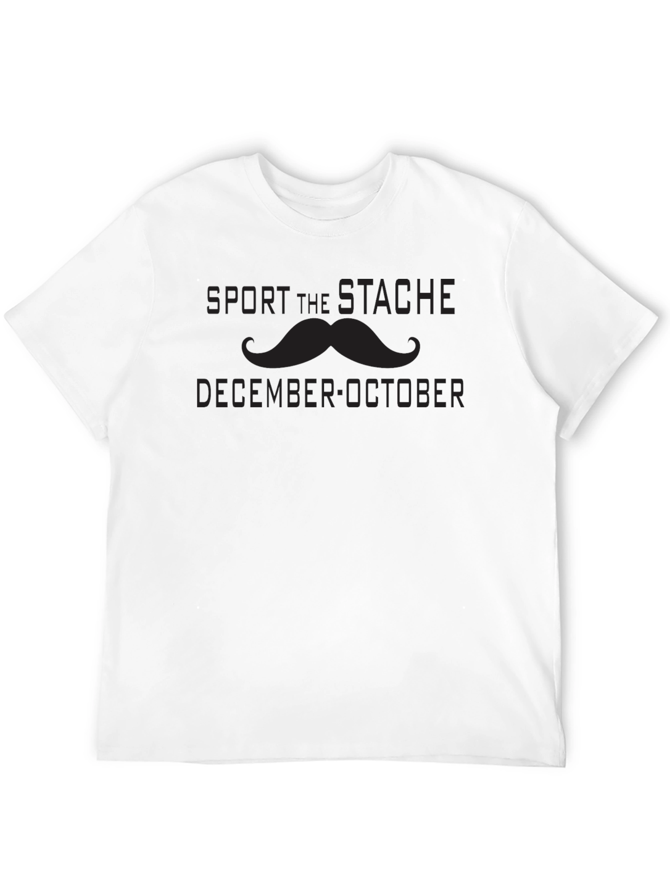 Sport the Stache: December-October Mens Black T-Shirt