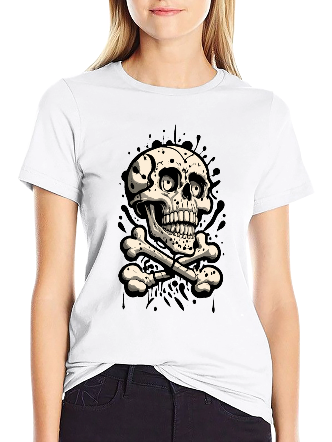 Skull & Crossbones Graphic T-Shirt - Mens Black Tee