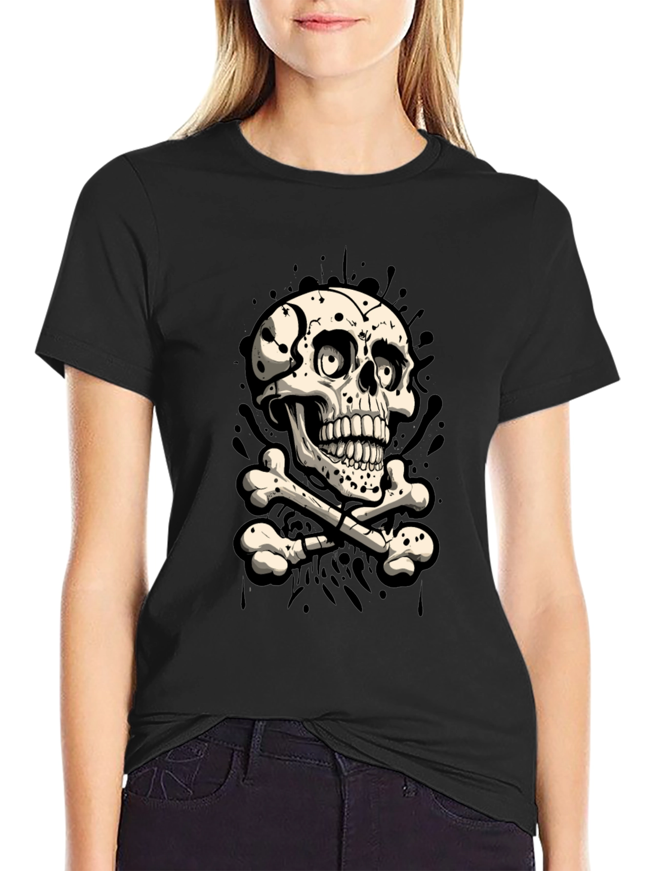 Skull & Crossbones Graphic T-Shirt - Mens Black Tee
