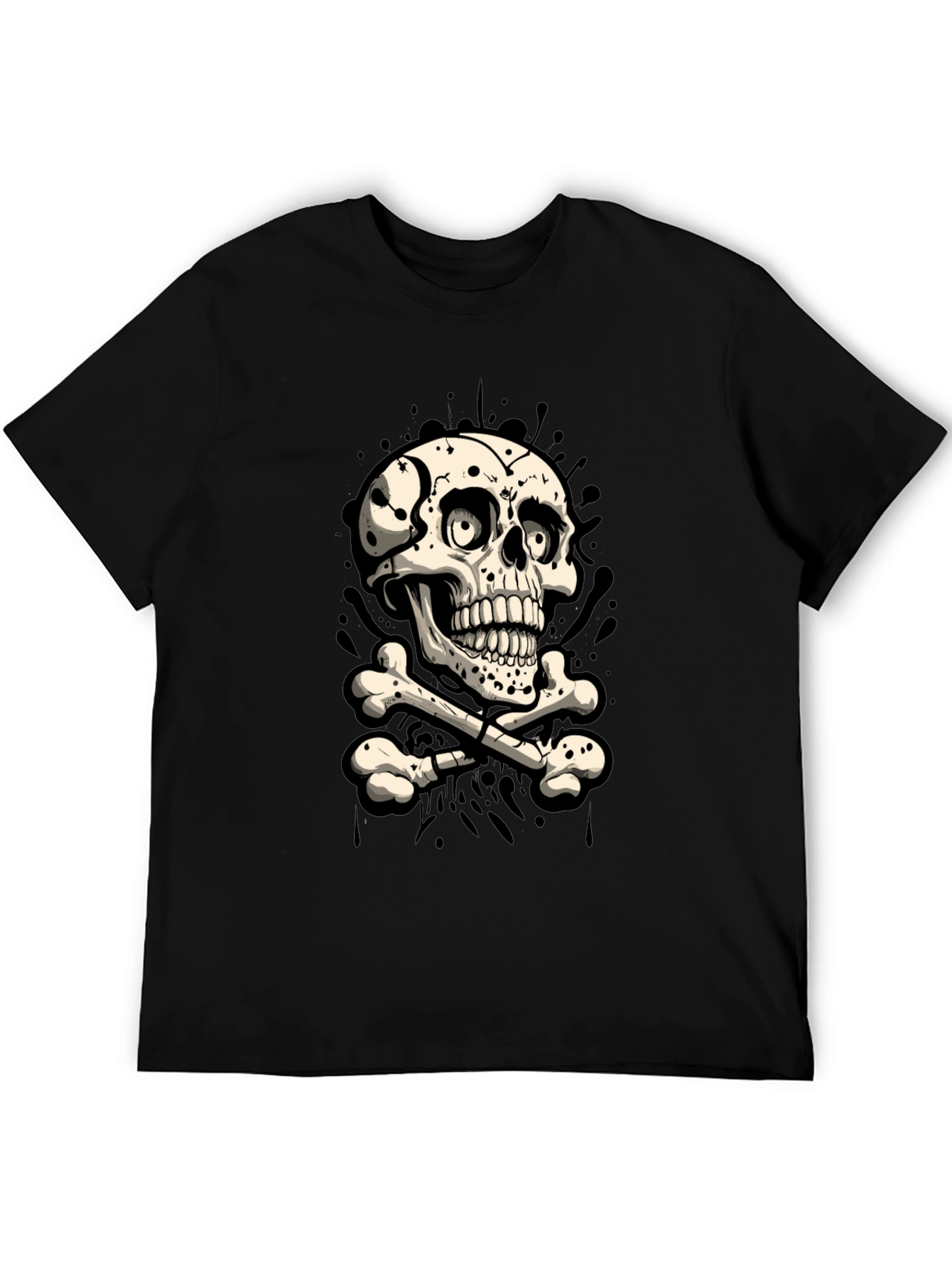 Skull & Crossbones Graphic T-Shirt - Mens Black Tee