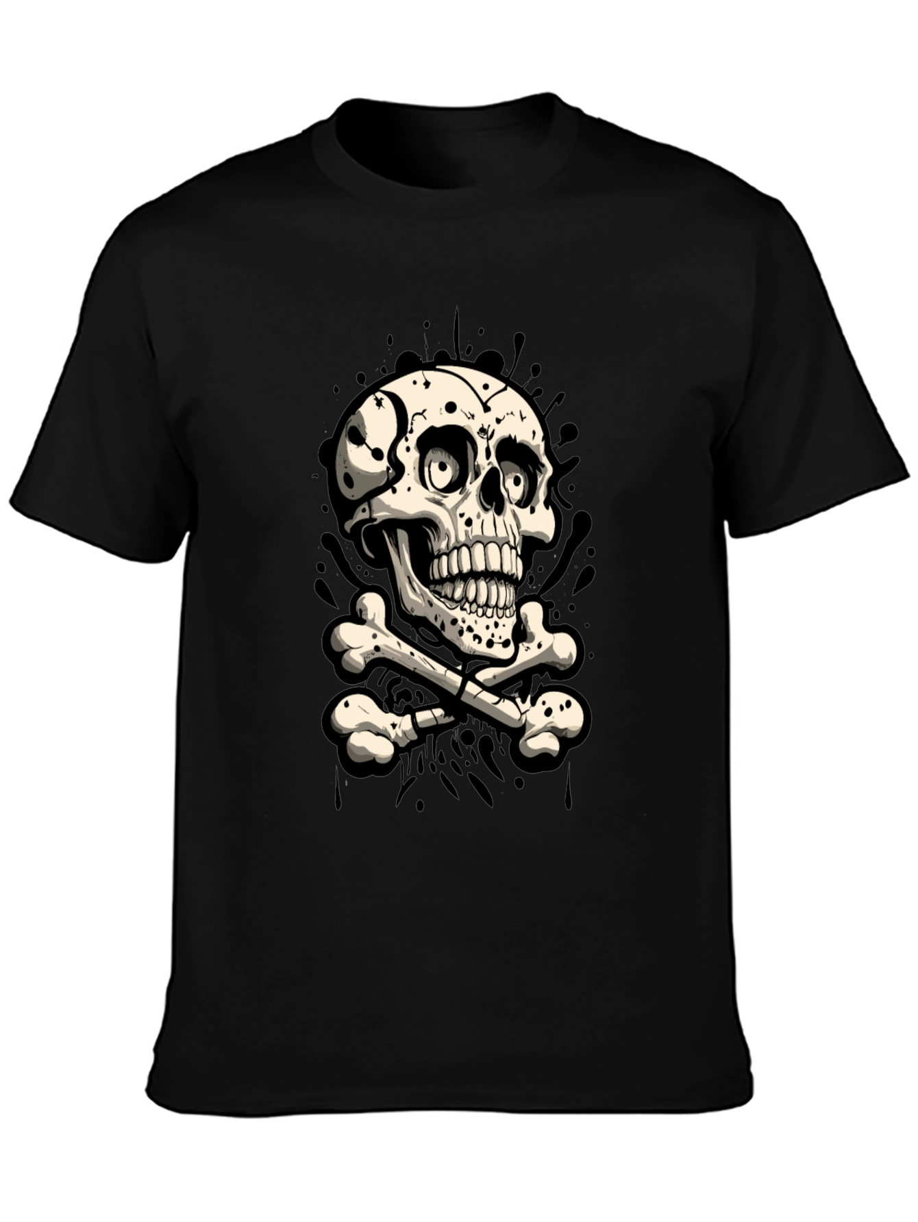 Skull & Crossbones Graphic T-Shirt - Mens Black Tee