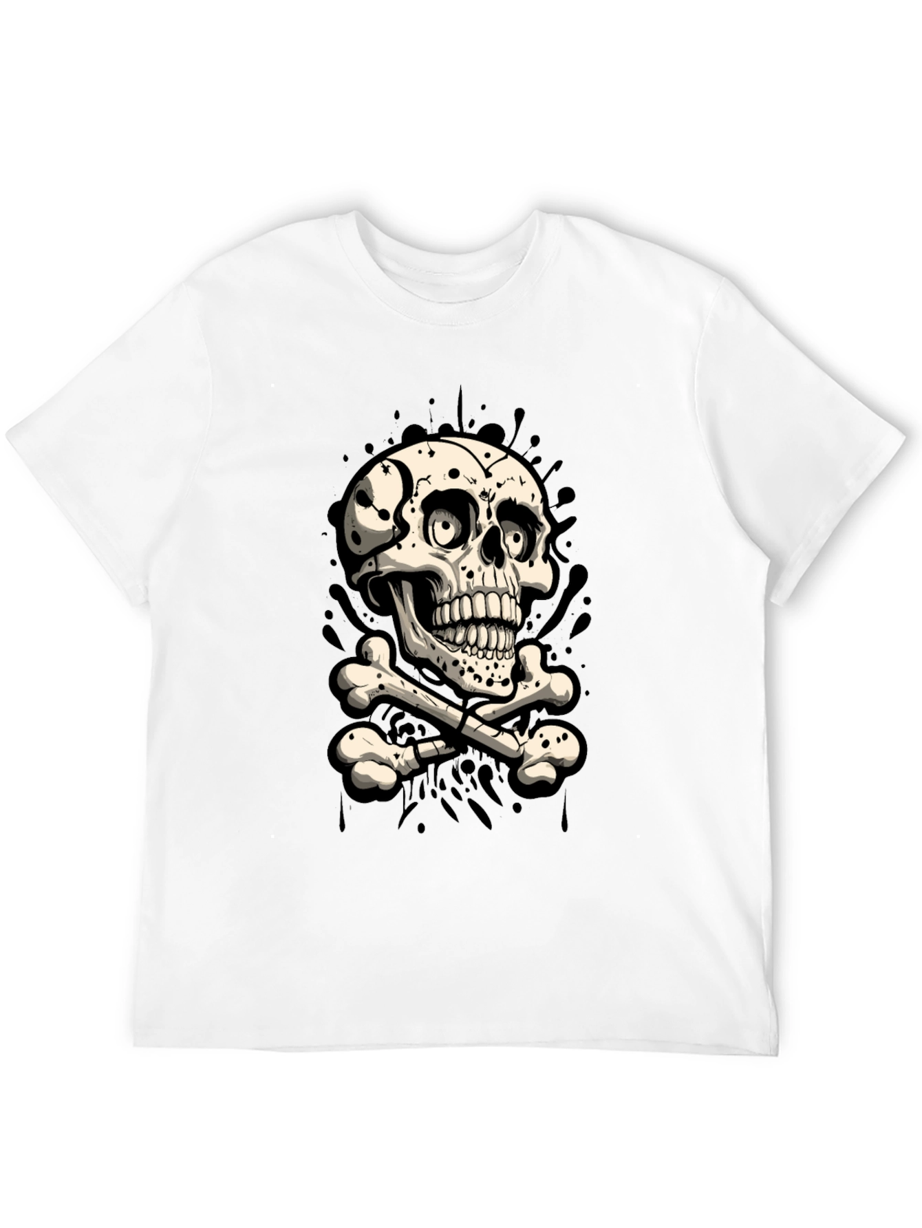 Skull & Crossbones Graphic T-Shirt - Mens Black Tee