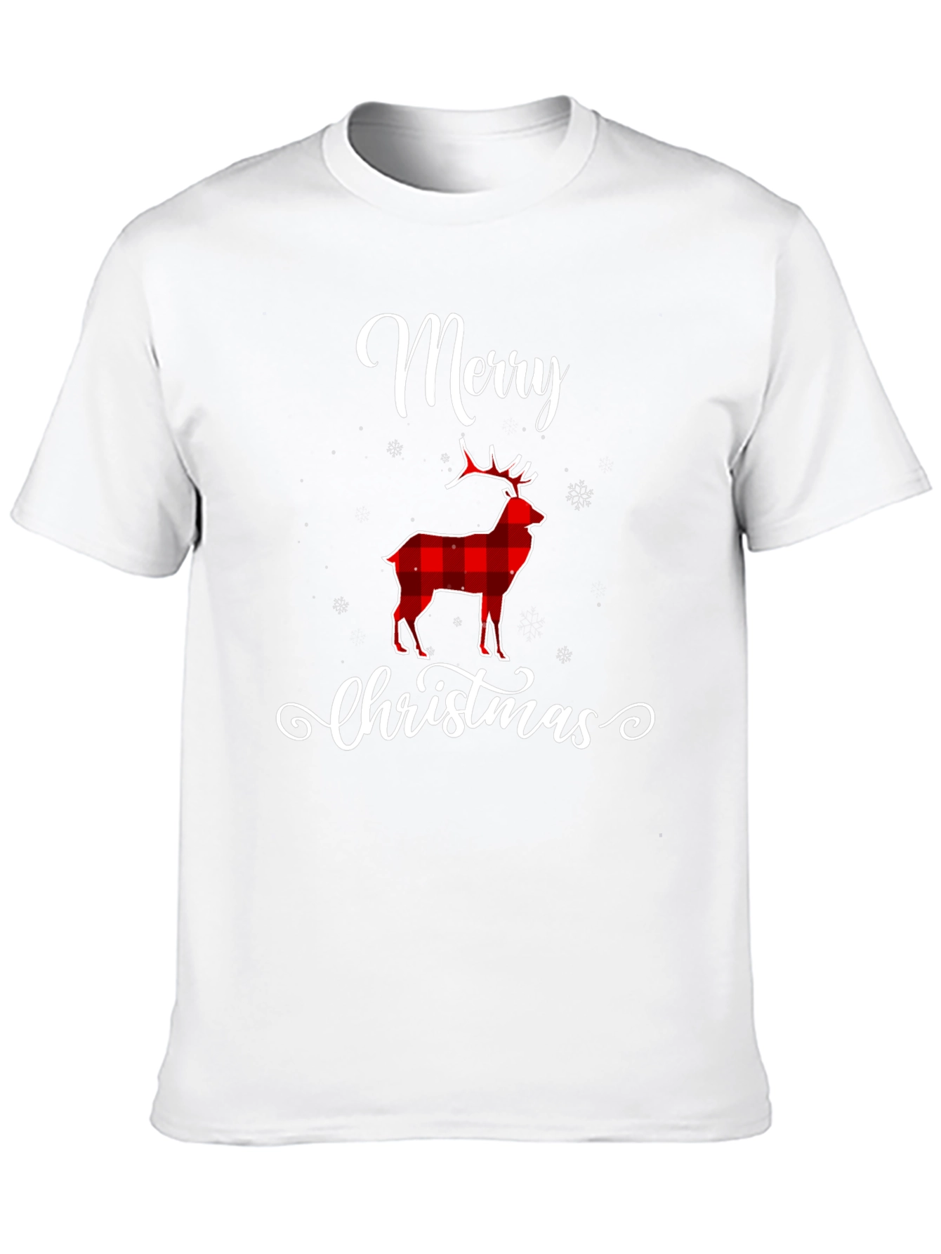 Merry Christmas Plaid Deer T-Shirt