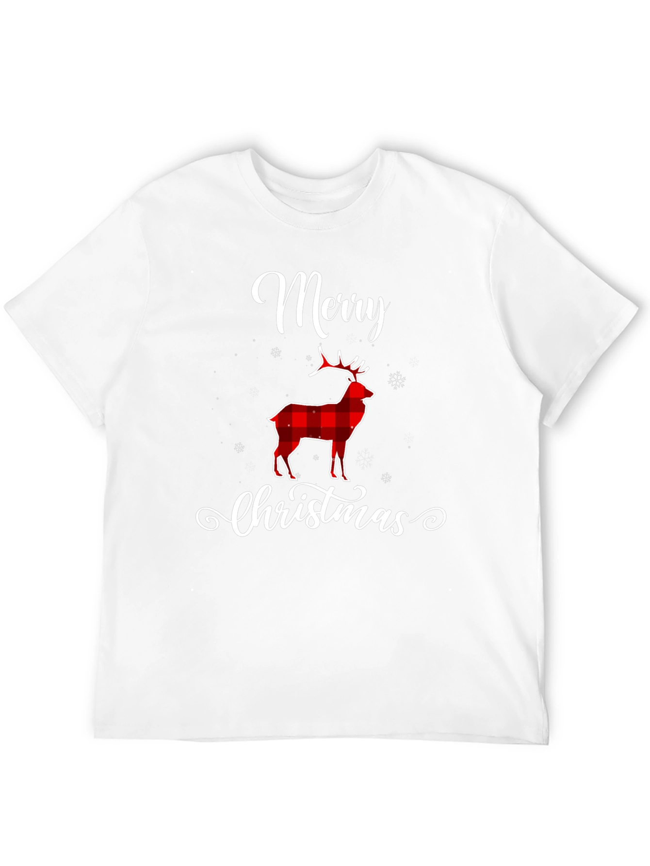 Merry Christmas Plaid Deer T-Shirt