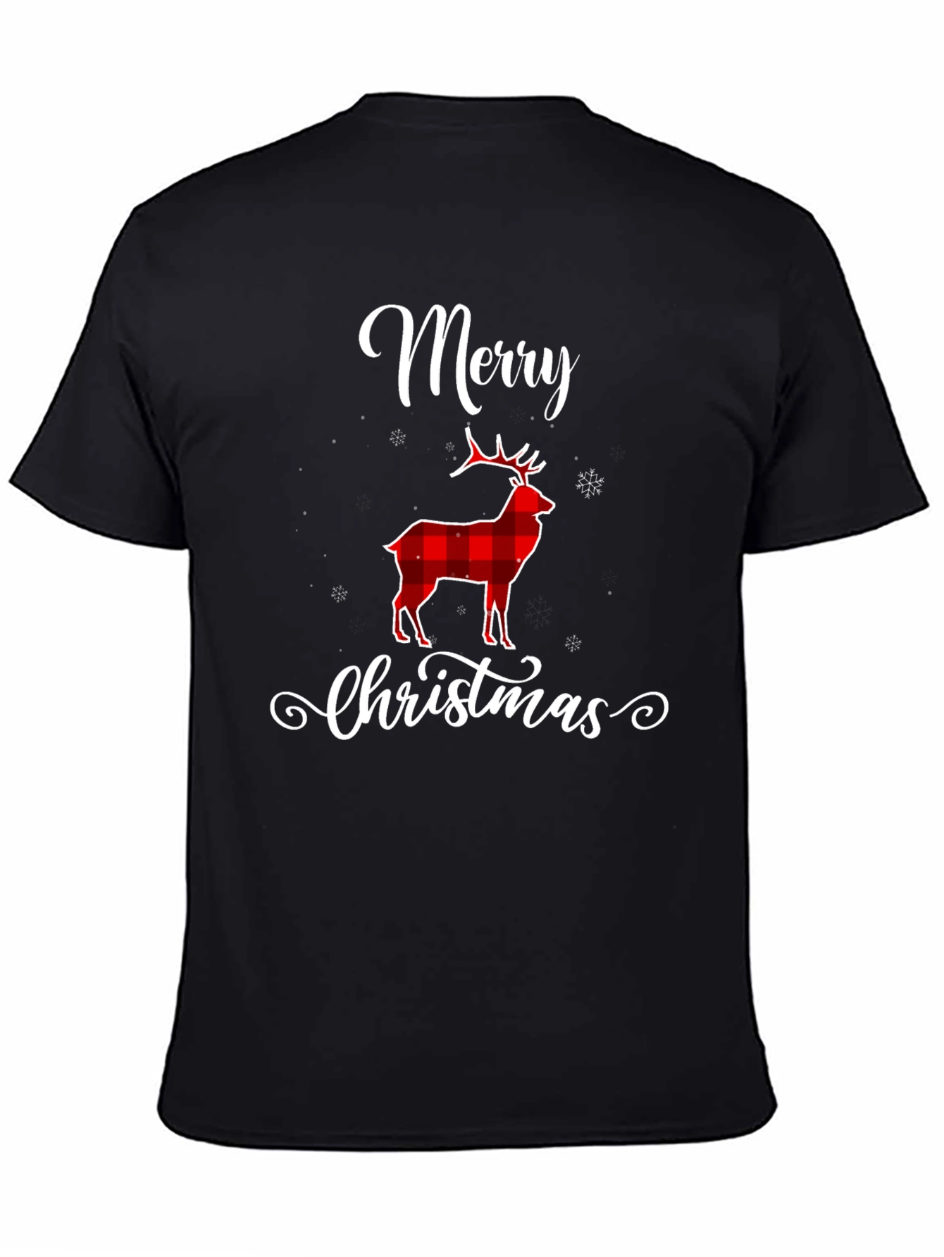 Merry Christmas Plaid Deer T-Shirt