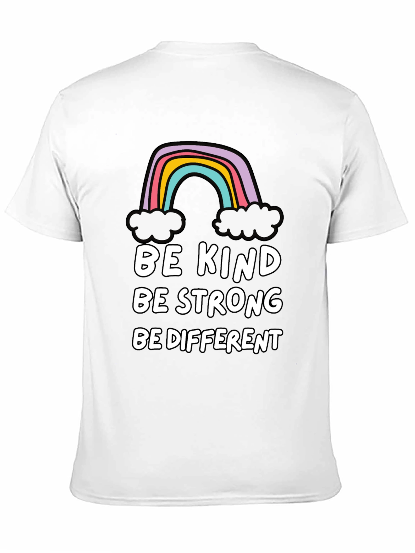 Be Kind Rainbow Graphic T-Shirt - Black