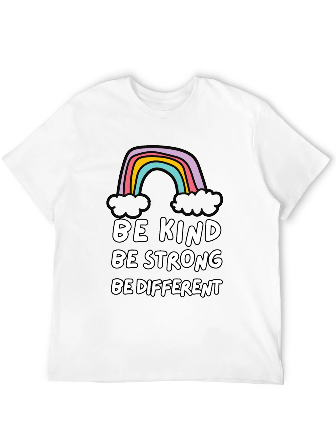 Be Kind Rainbow Graphic T-Shirt - Black