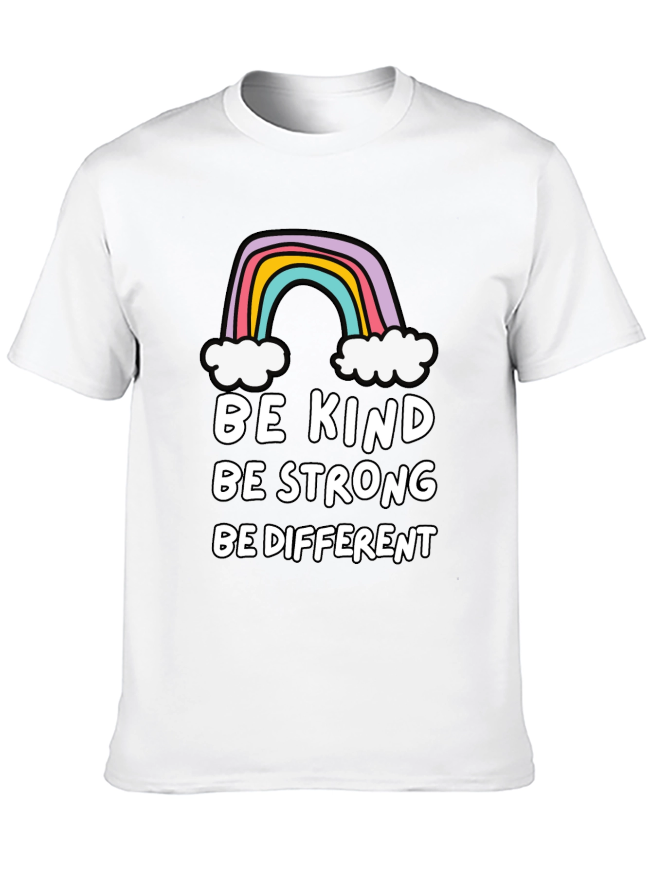 Be Kind Rainbow Graphic T-Shirt - Black