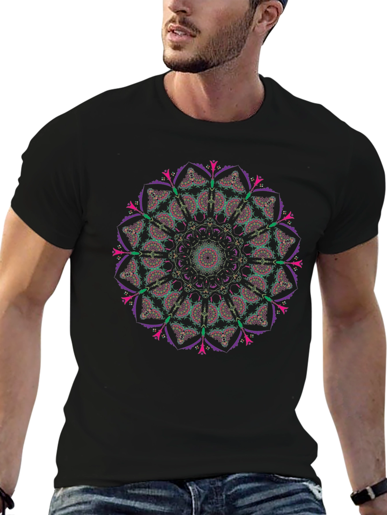 Mandala Graphic Black T-Shirt - Unisex