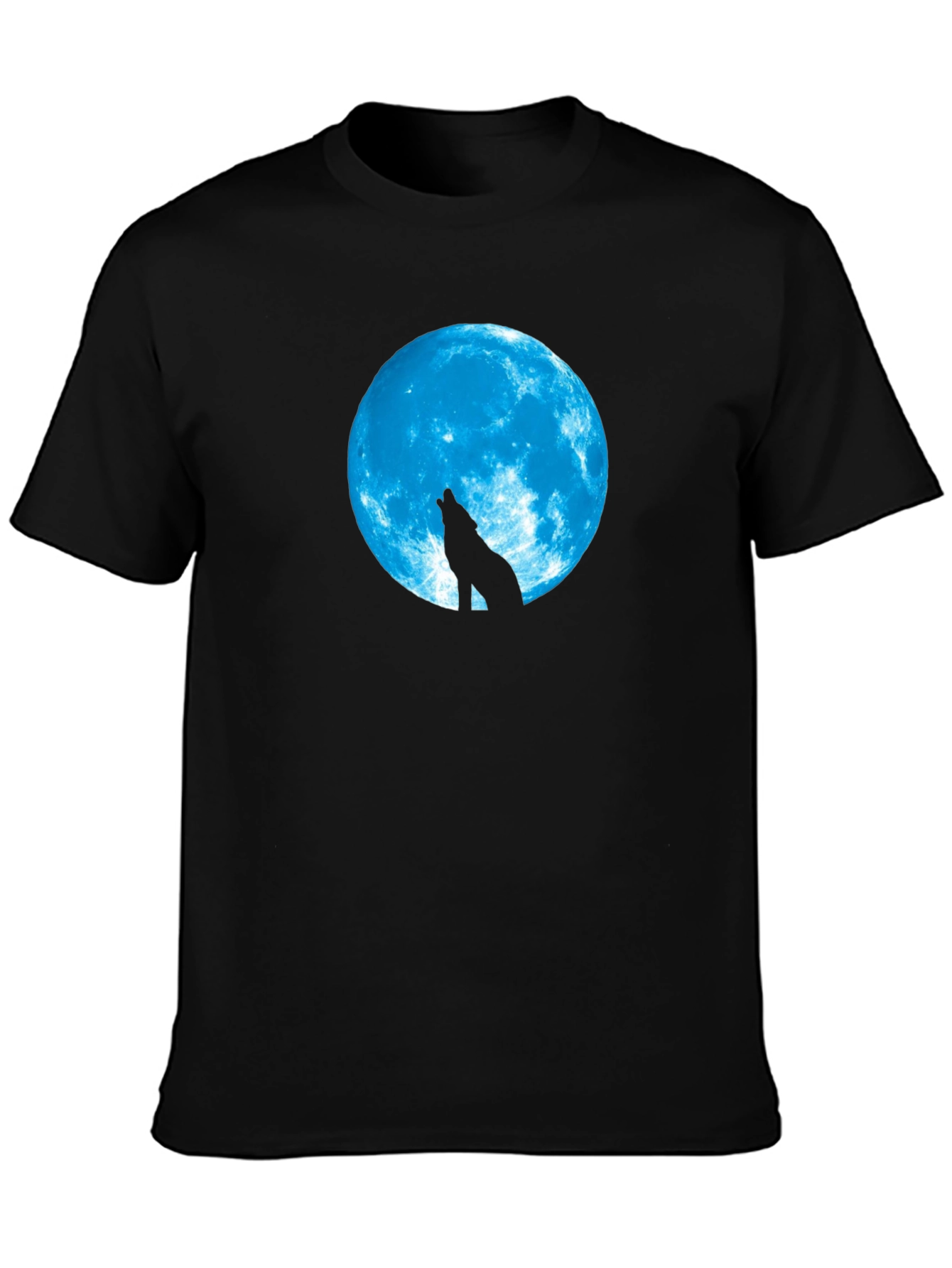 Wolf Moon Graphic Tee - Black Cotton T-Shirt