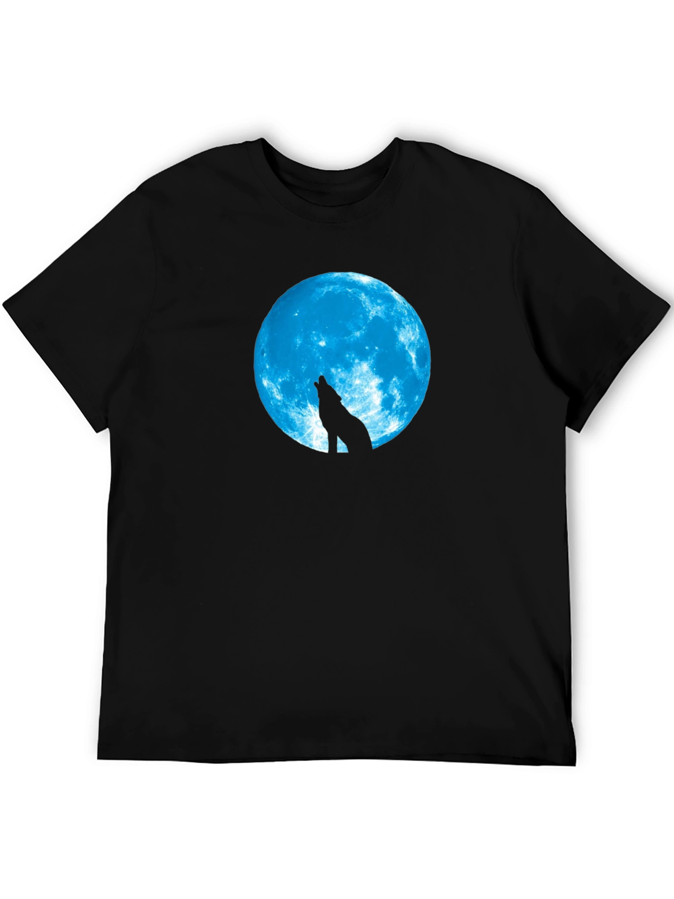 Wolf Moon Graphic Tee - Black Cotton T-Shirt