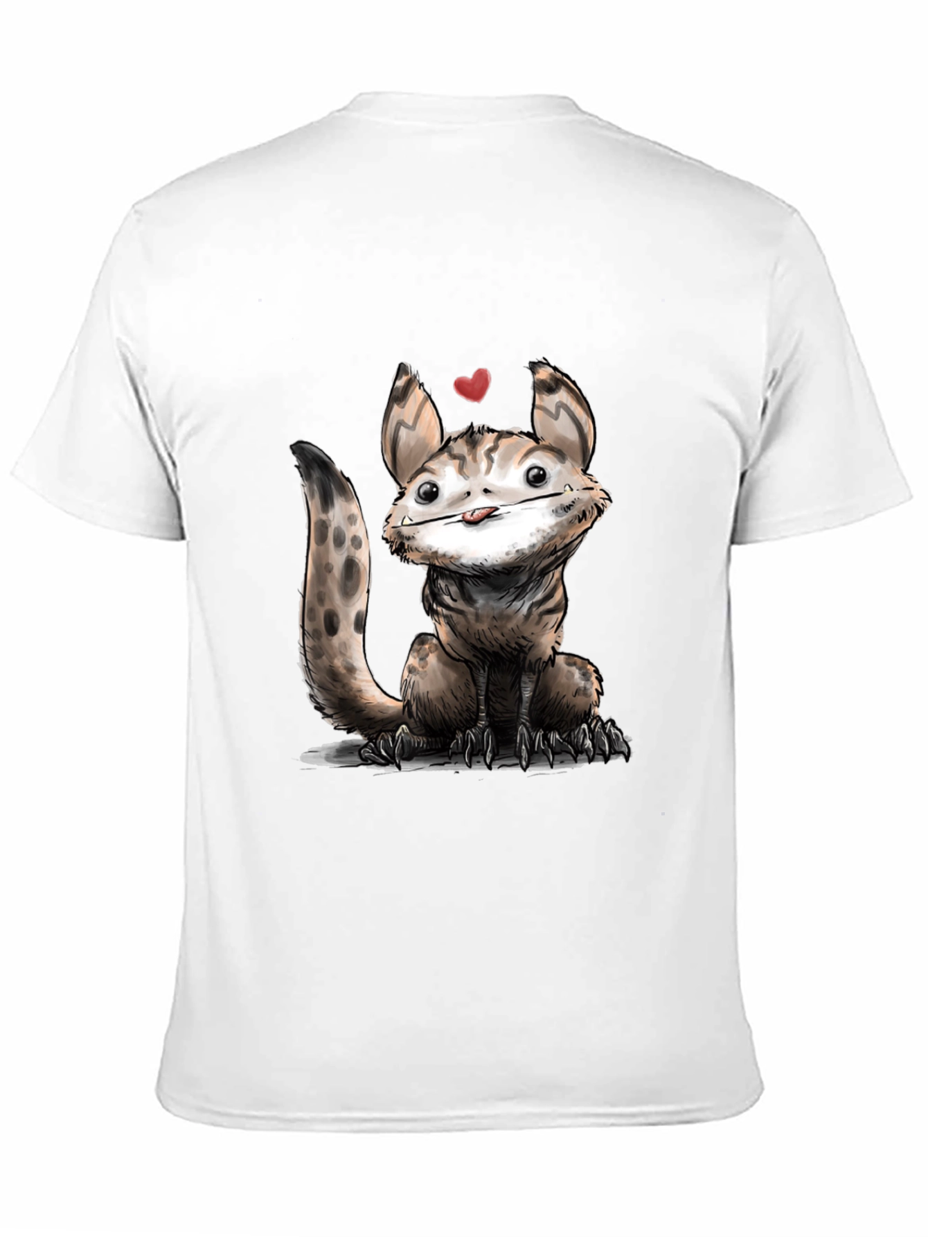 Cartoon Creature Graphic Tee - Black Cotton T-Shirt