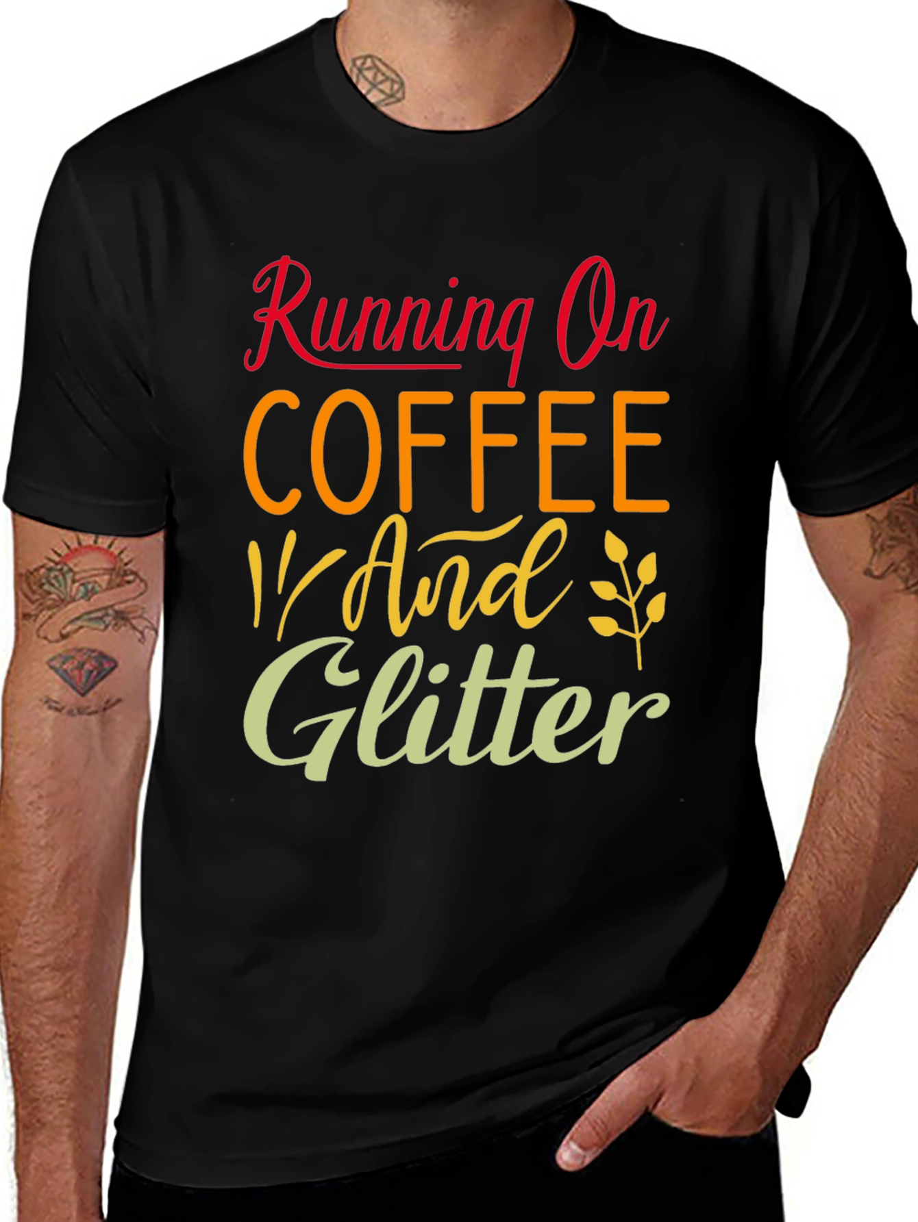 Running on Coffee and Glitter T-Shirt
