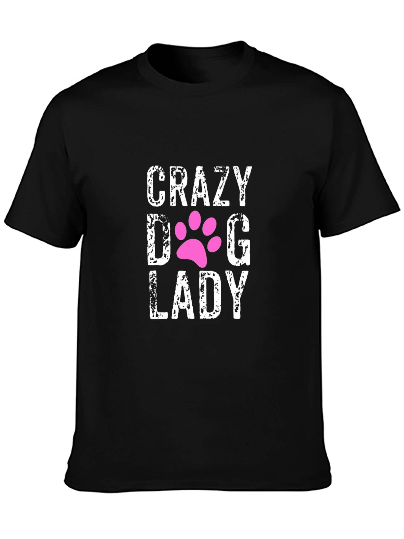 Crazy Dog Lady Black Graphic T-Shirt