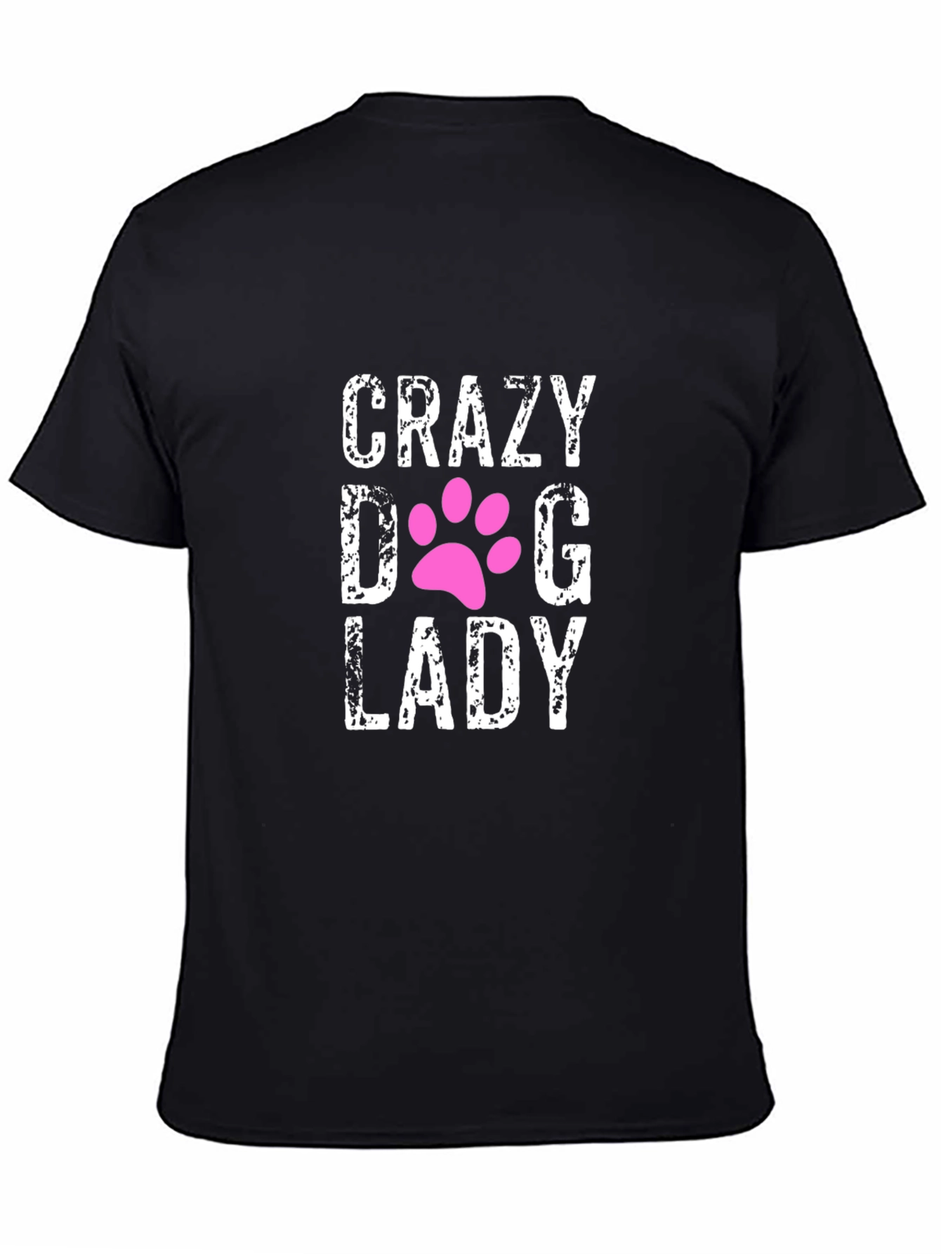 Crazy Dog Lady Black Graphic T-Shirt