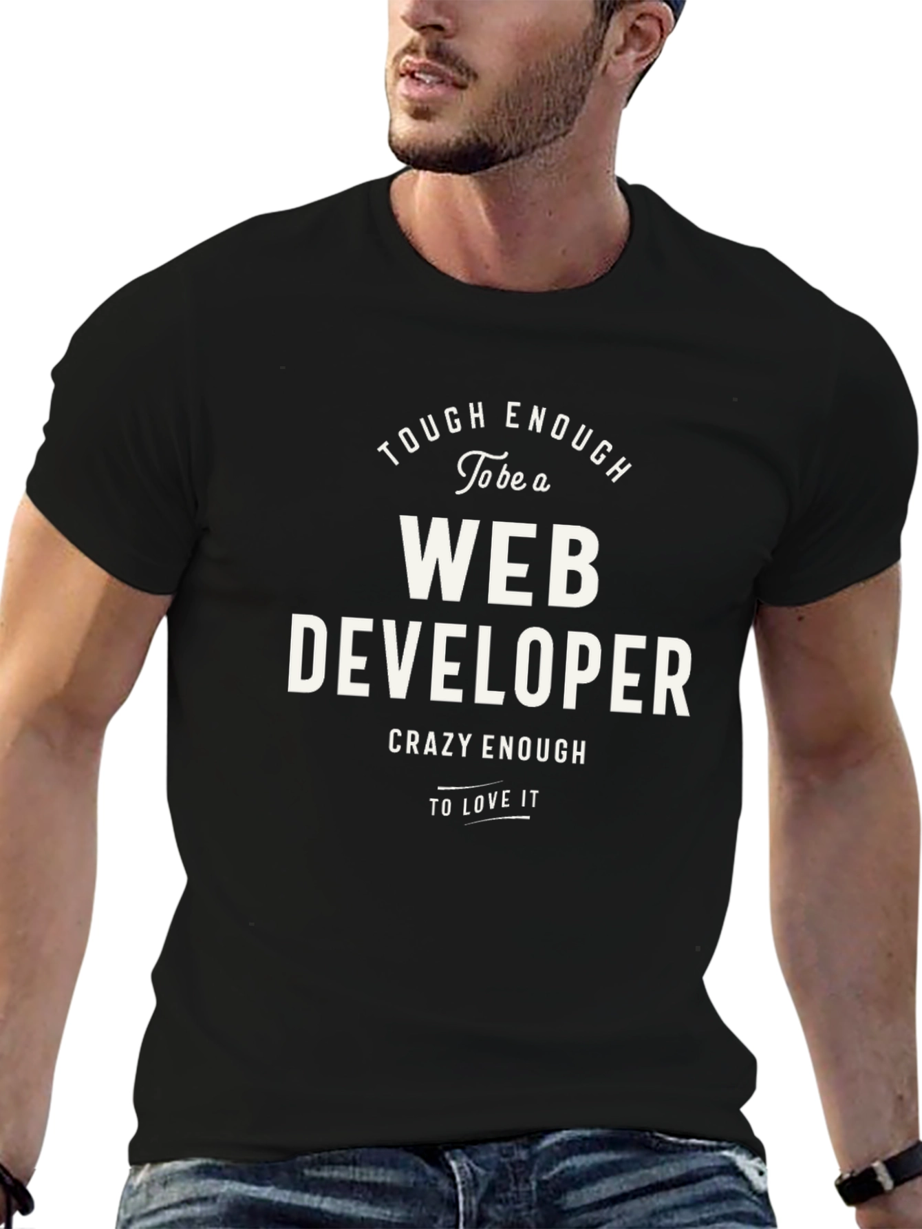 Tough Enough Web Developer Graphic Tee - Black